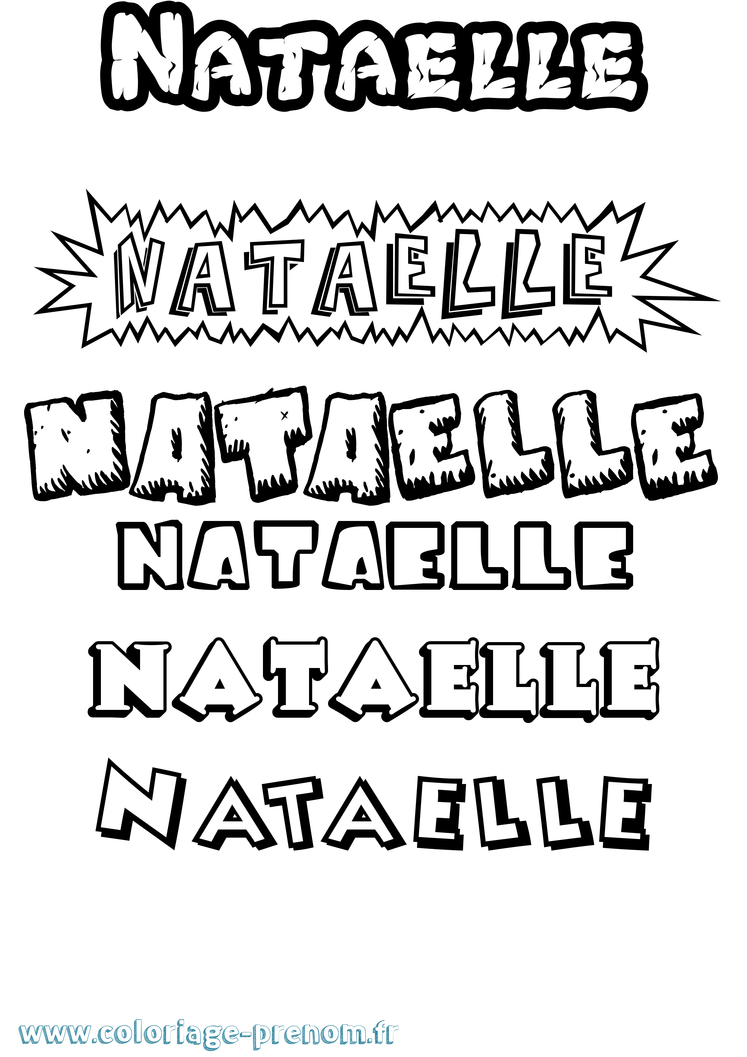 Coloriage Nataelle Dessin Animé Coloriage prénom Nataelle Dessin Animé