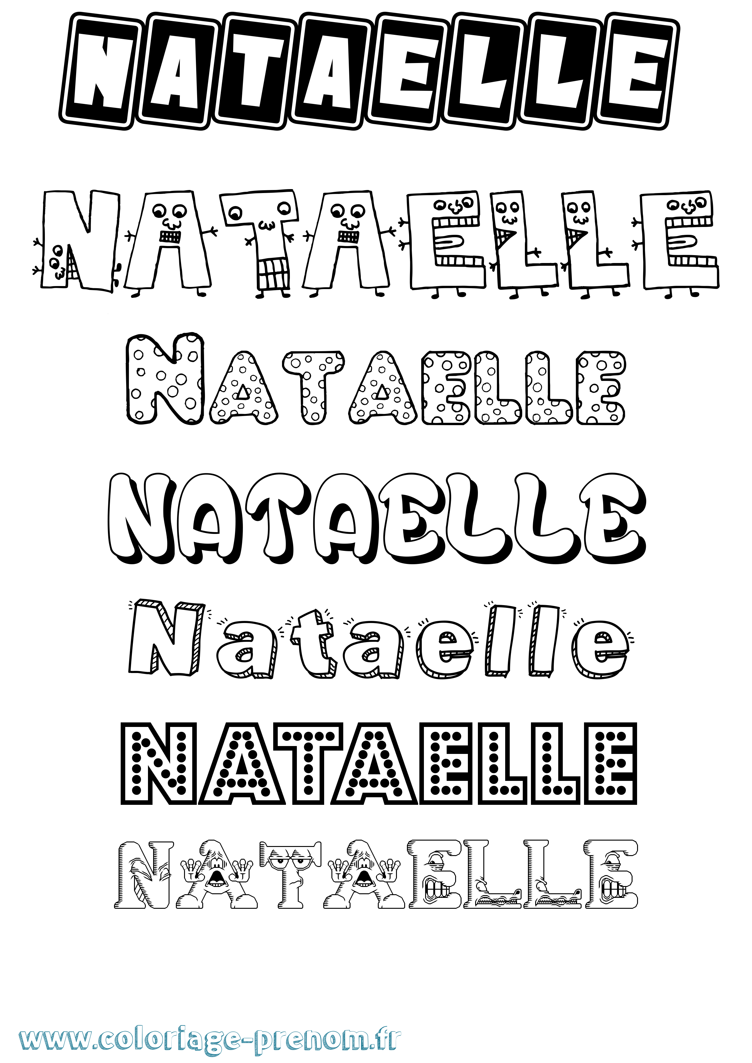 Coloriage Nataelle Fun Coloriage prénom Nataelle Fun