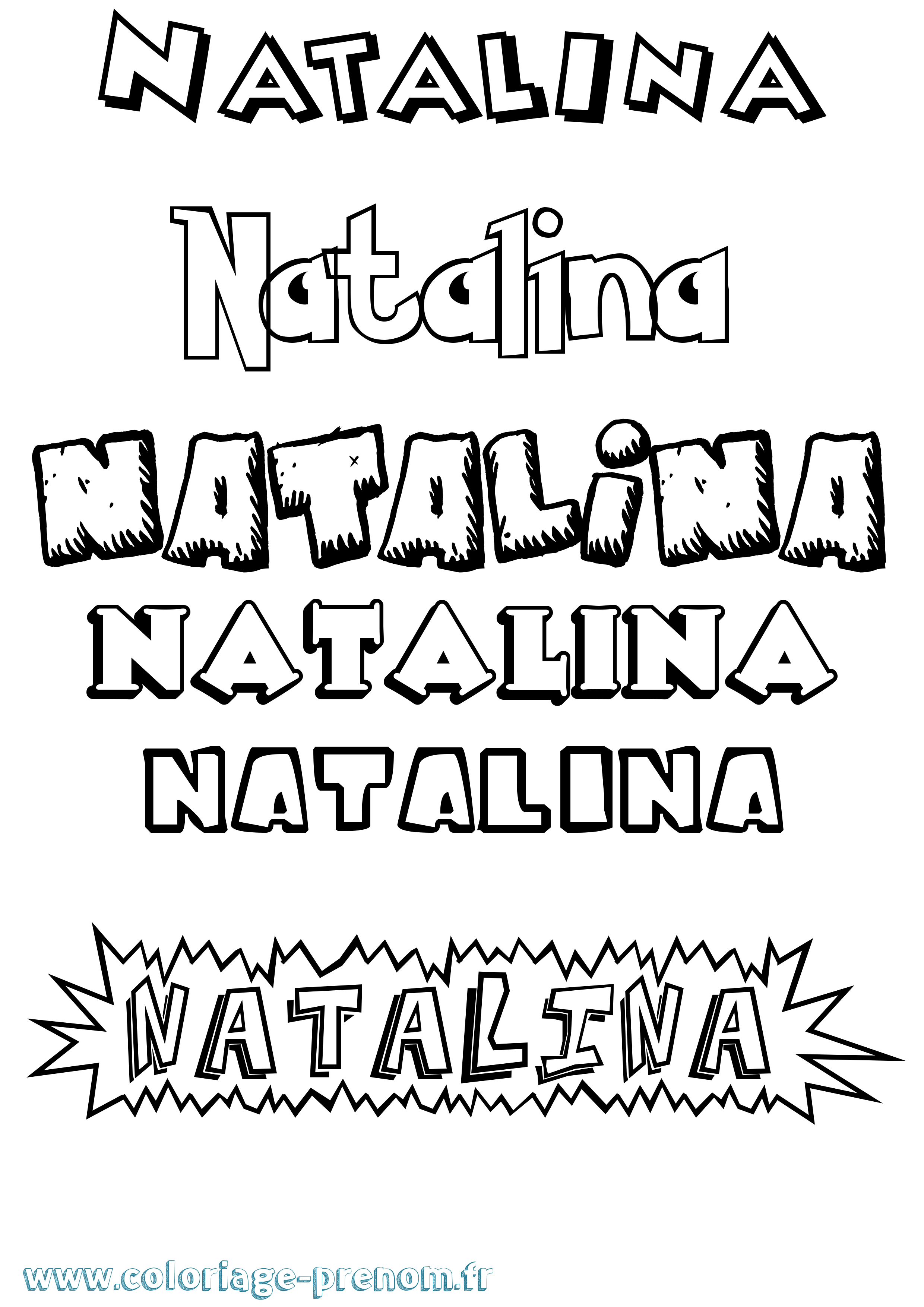 Coloriage Natalina Dessin Animé Coloriage prénom Natalina Dessin Animé