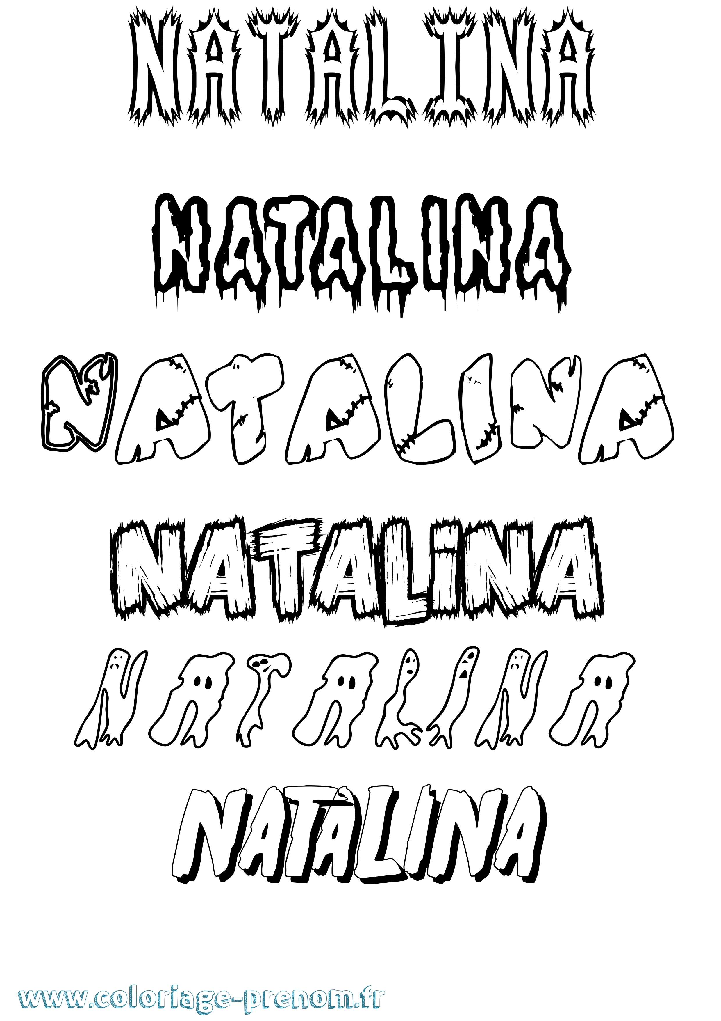 Coloriage Natalina Frisson Coloriage prénom Natalina Frisson