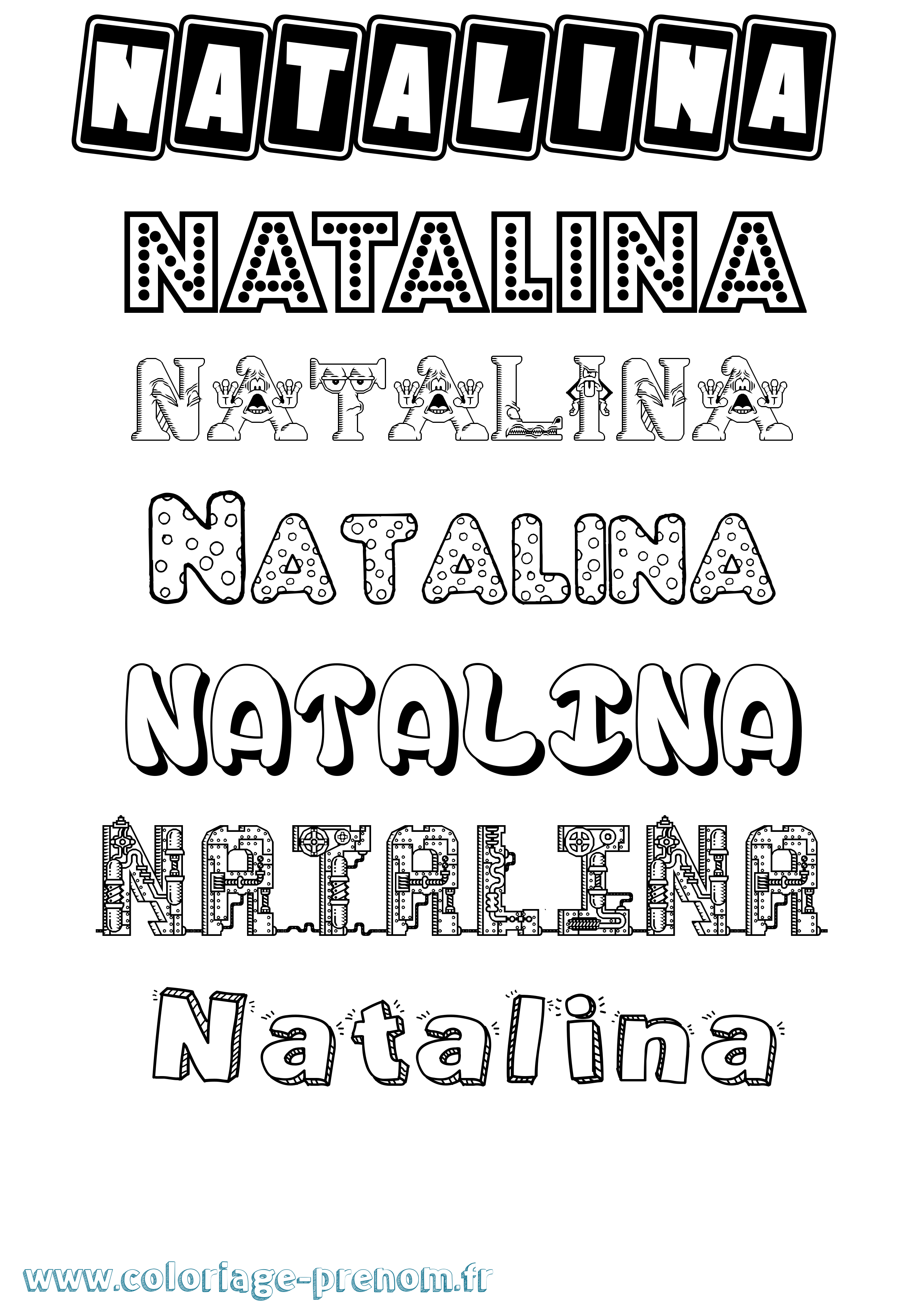 Coloriage Natalina Fun Coloriage prénom Natalina Fun