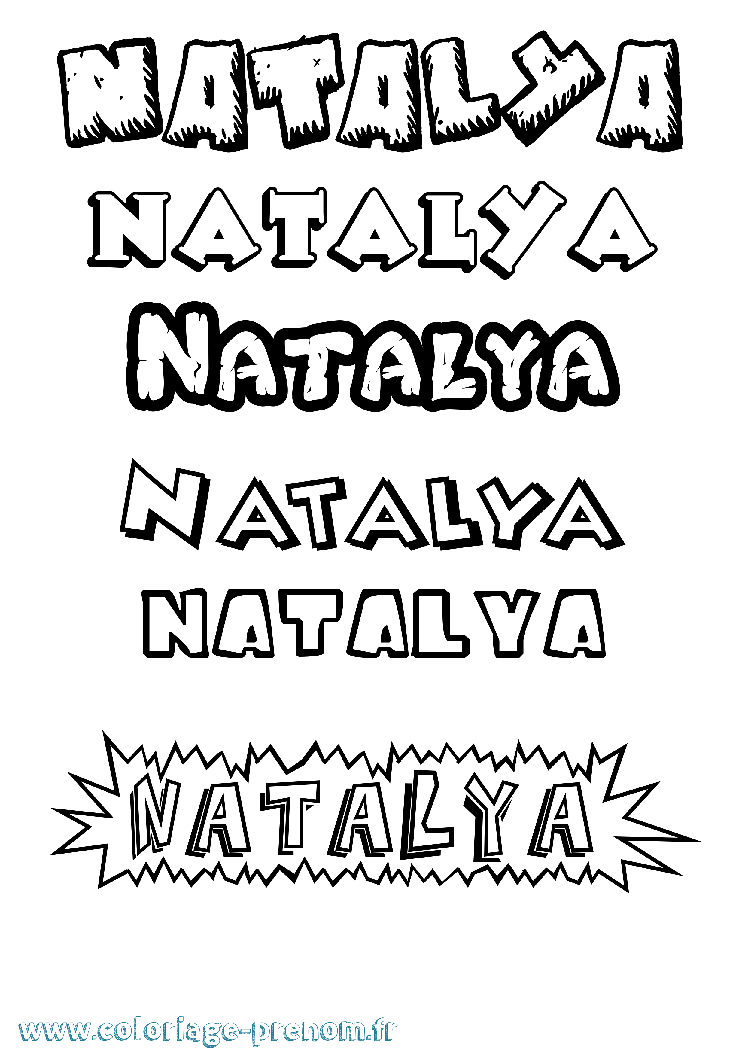 Coloriage Natalya Dessin Animé Coloriage prénom Natalya Dessin Animé