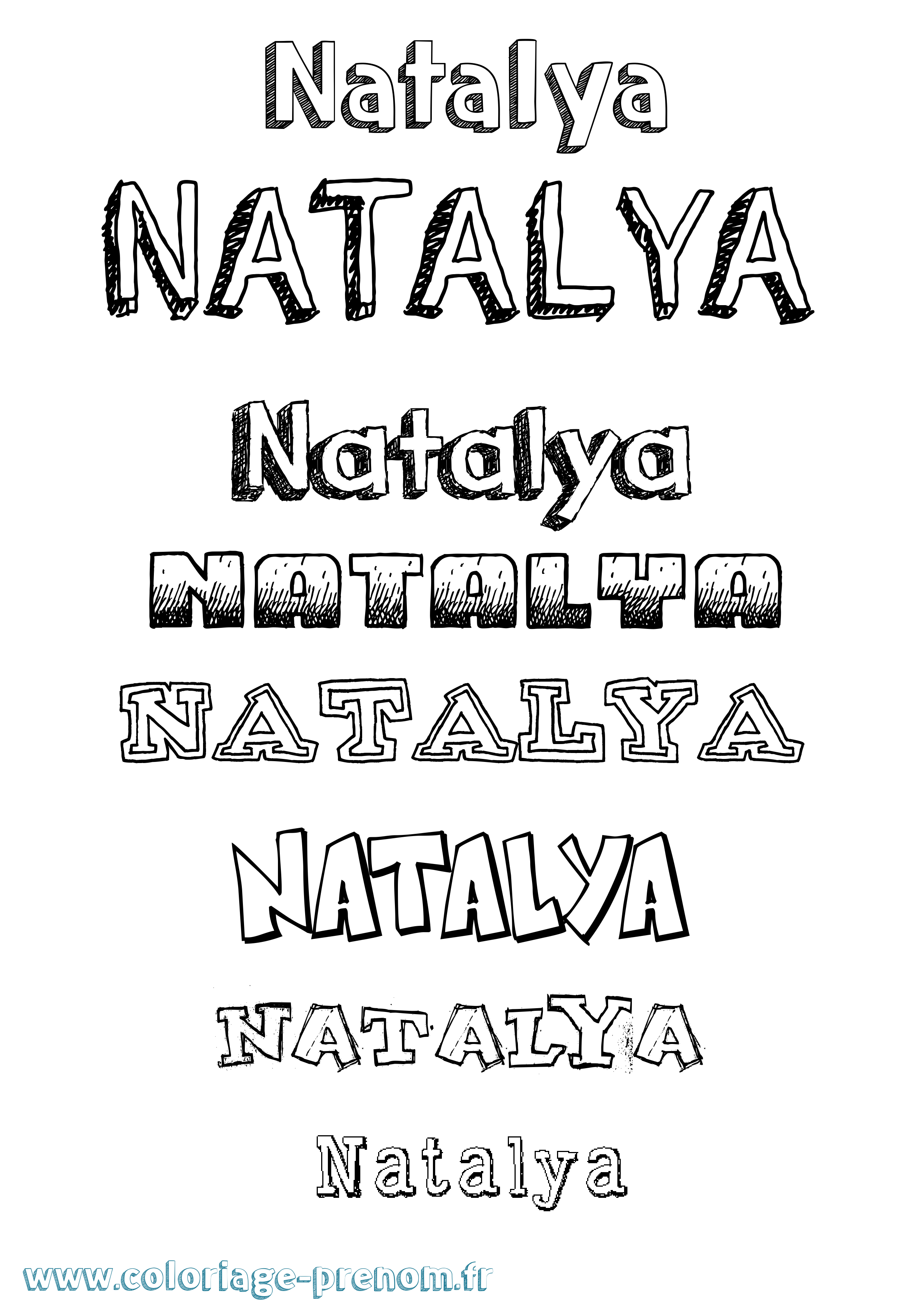 Coloriage Natalya Dessiné Coloriage prénom Natalya Dessiné