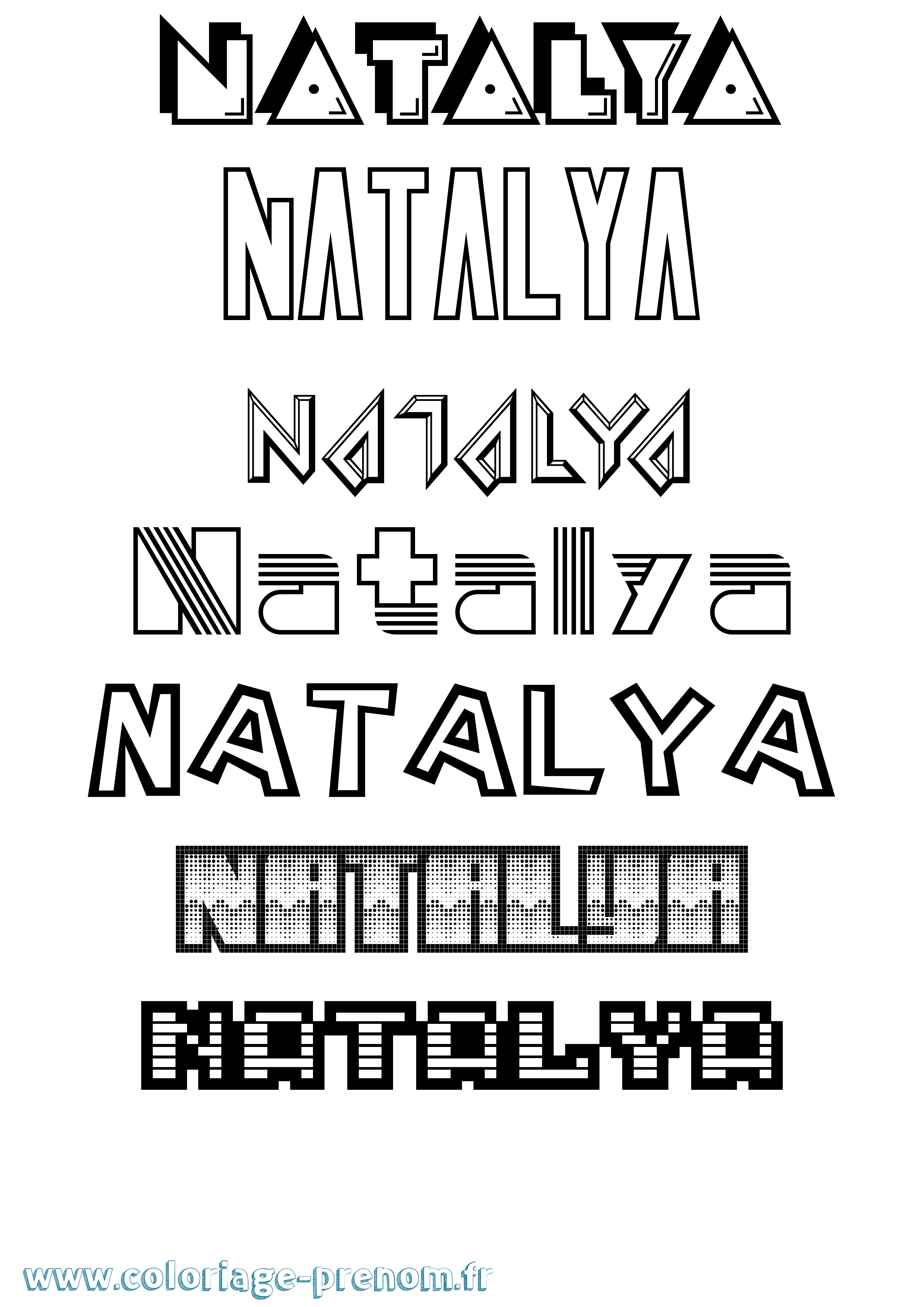 Coloriage Natalya Jeux Vidéos Coloriage prénom Natalya Jeux Vidéos