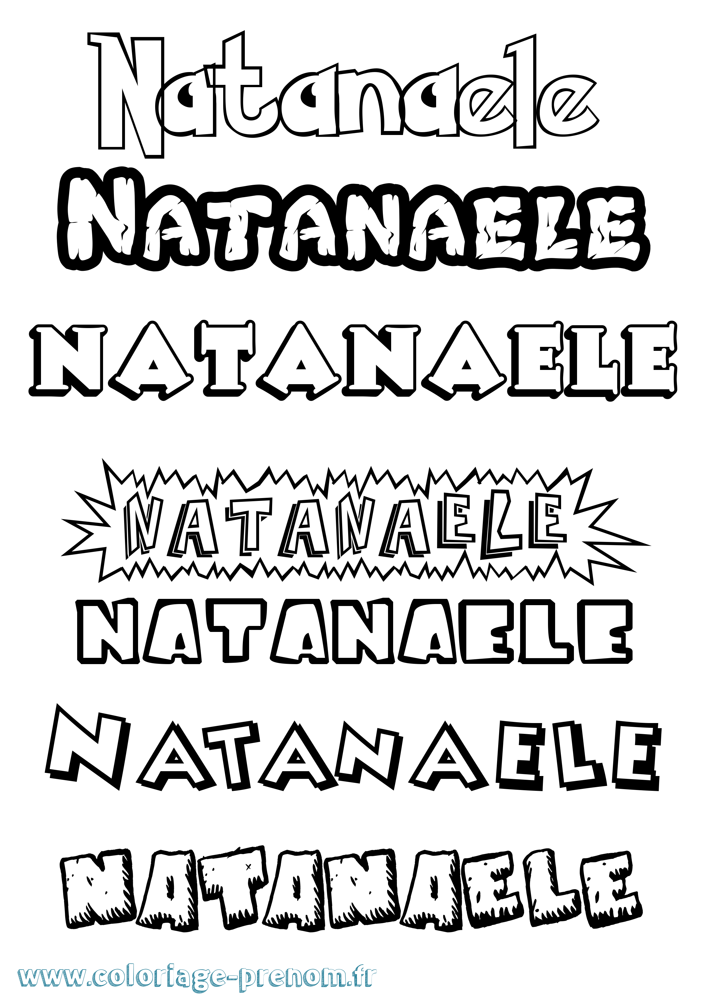 Coloriage Natanaele Dessin Animé Coloriage prénom Natanaele Dessin Animé
