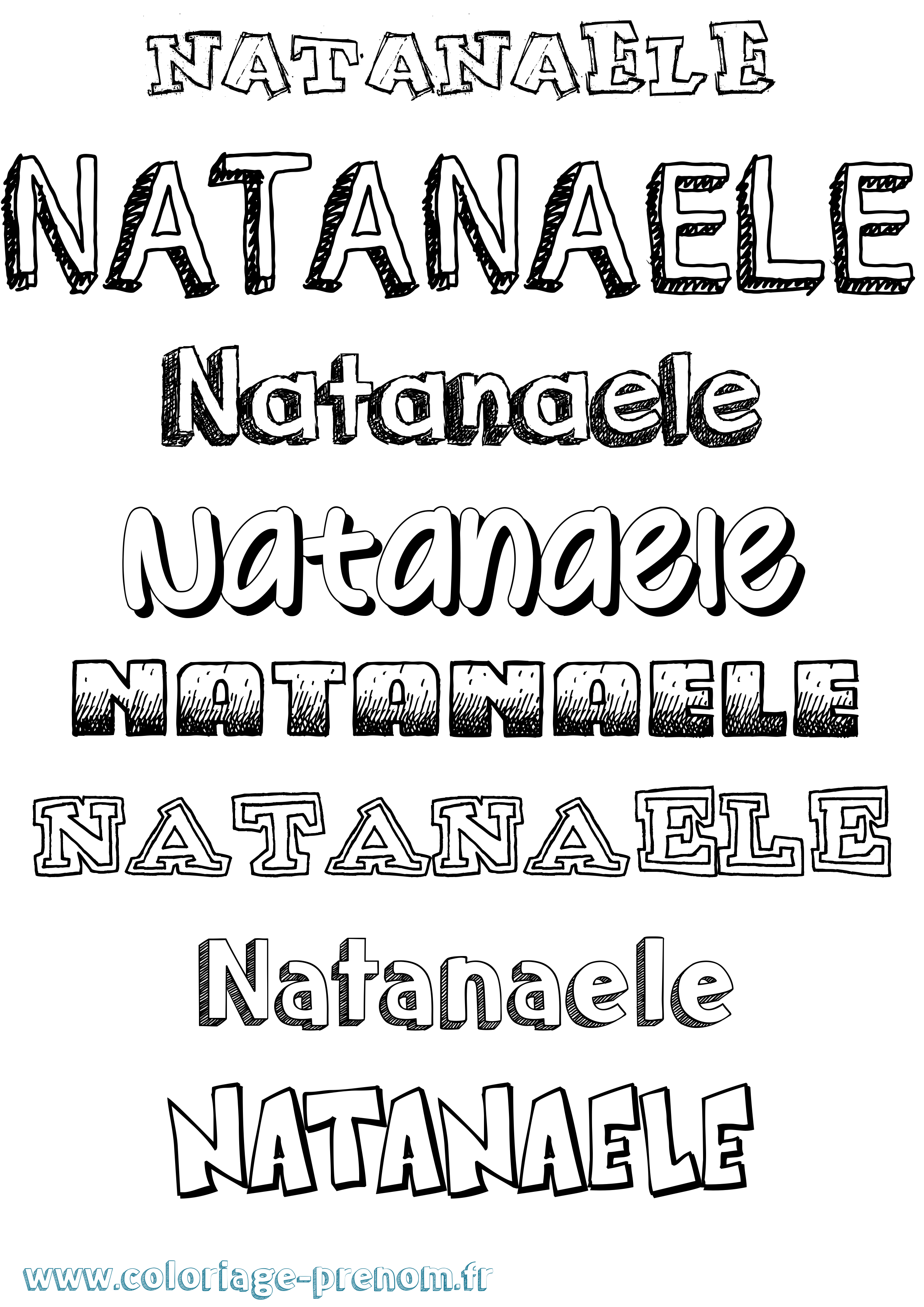 Coloriage Natanaele Dessiné Coloriage prénom Natanaele Dessiné