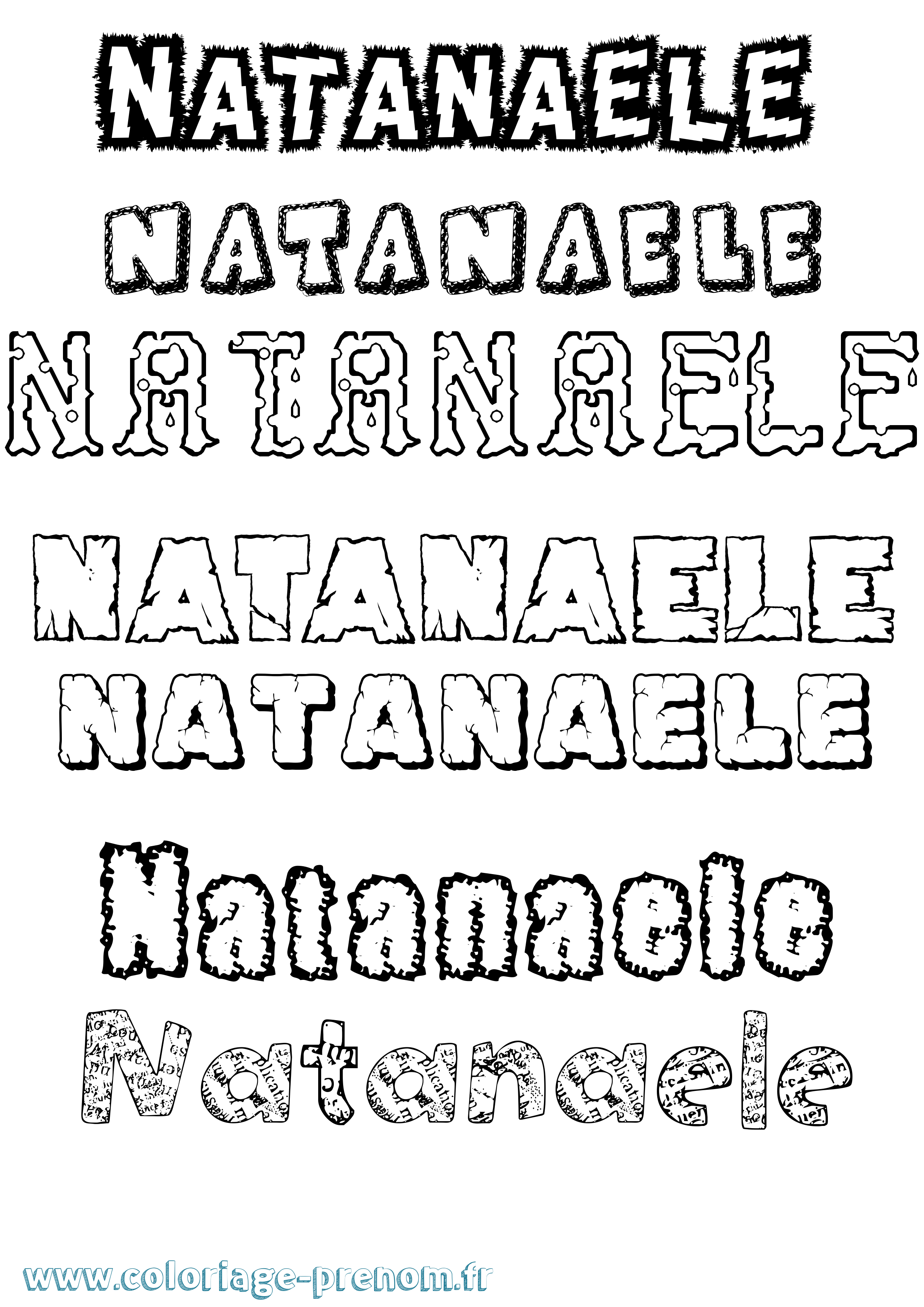 Coloriage Natanaele Destructuré Coloriage prénom Natanaele Destructuré