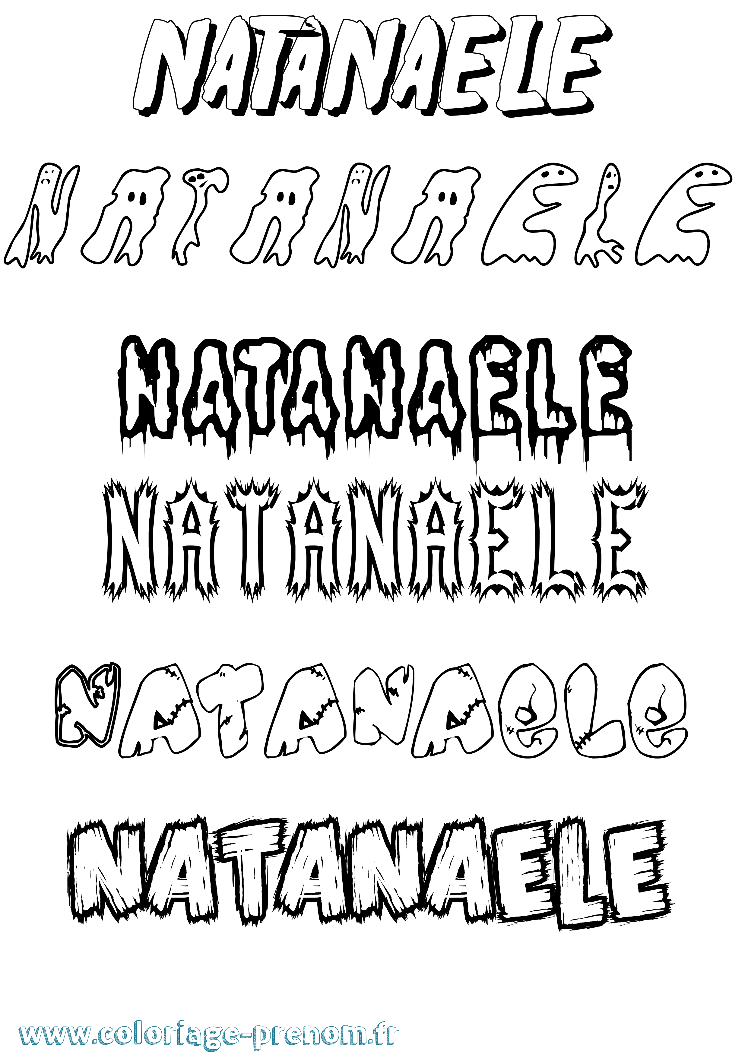 Coloriage Natanaele Frisson Coloriage prénom Natanaele Frisson
