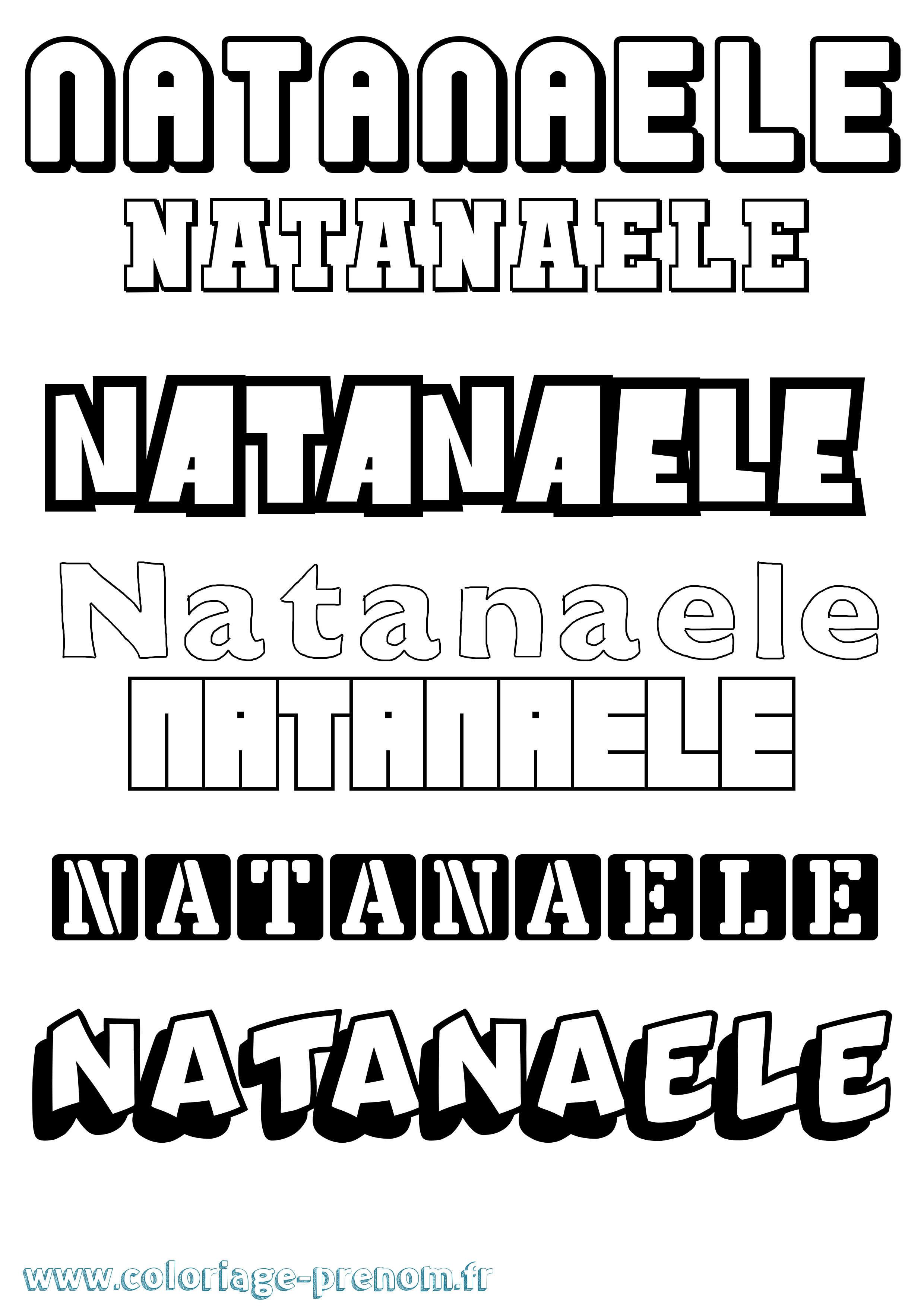 Coloriage Natanaele Simple Coloriage prénom Natanaele Simple