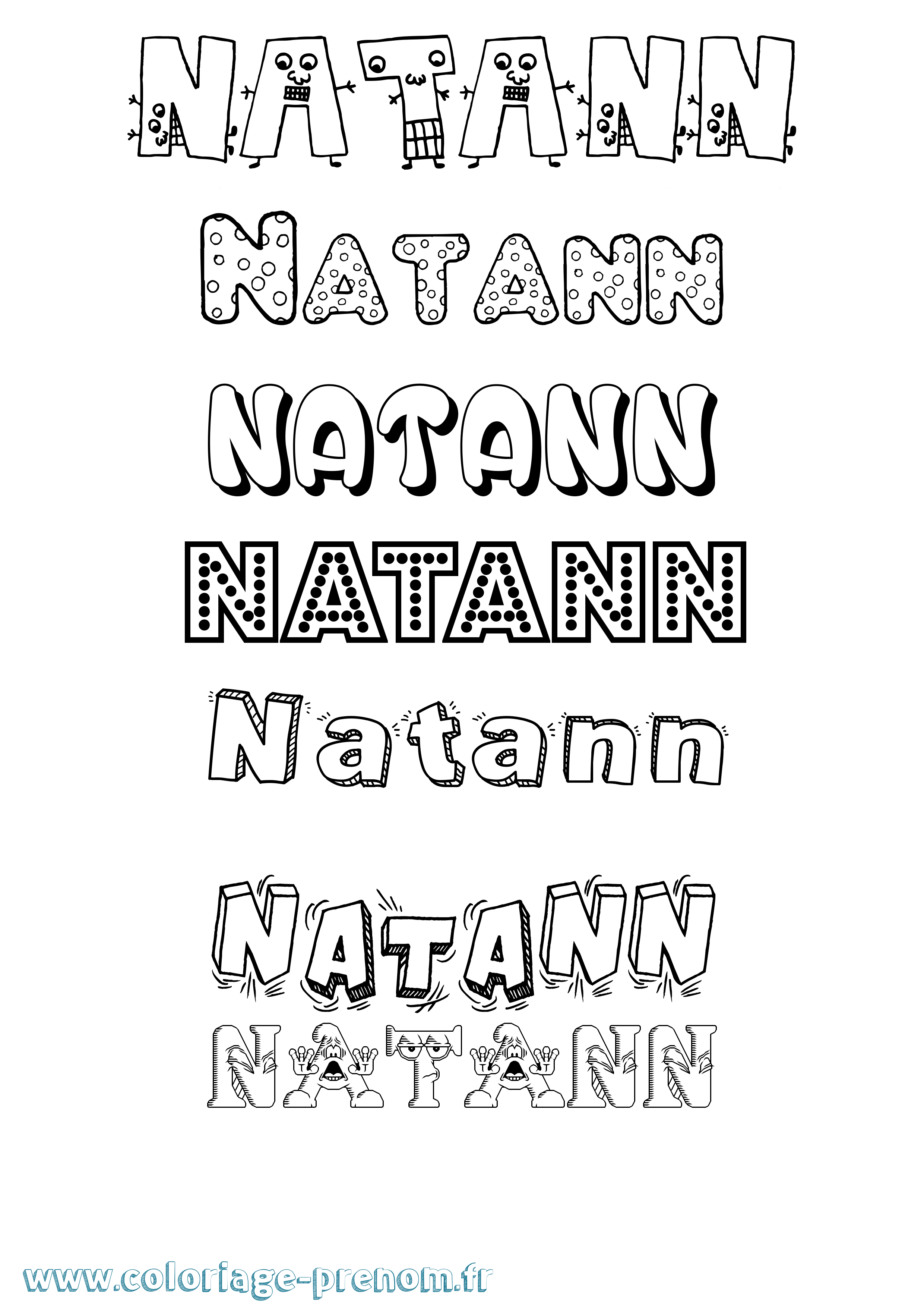 Coloriage Natann Fun Coloriage prénom Natann Fun