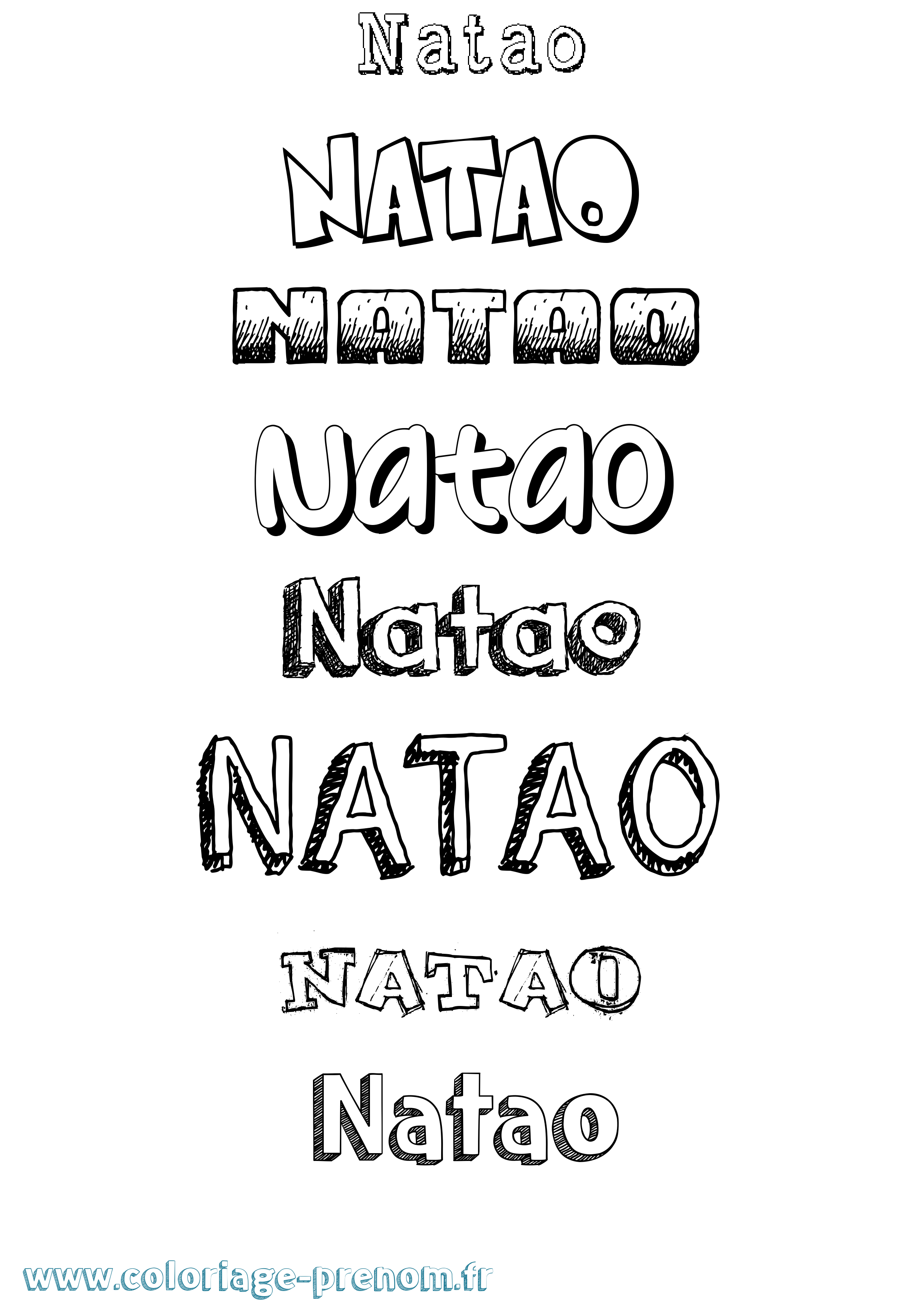 Coloriage Natao Dessiné Coloriage prénom Natao Dessiné