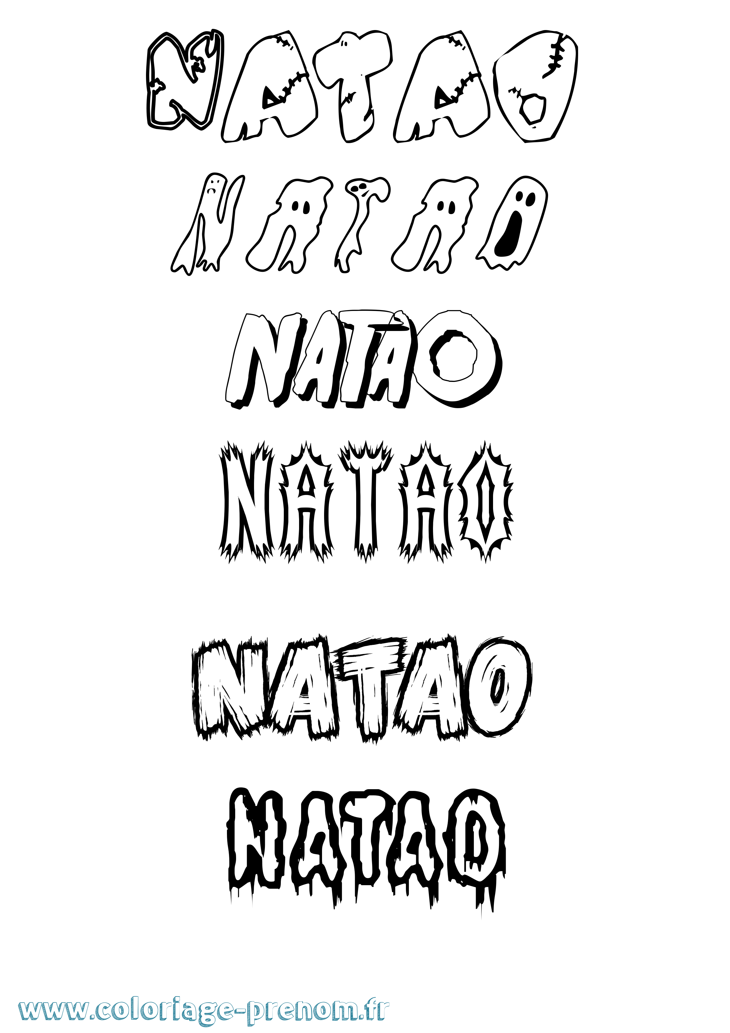 Coloriage Natao Frisson Coloriage prénom Natao Frisson