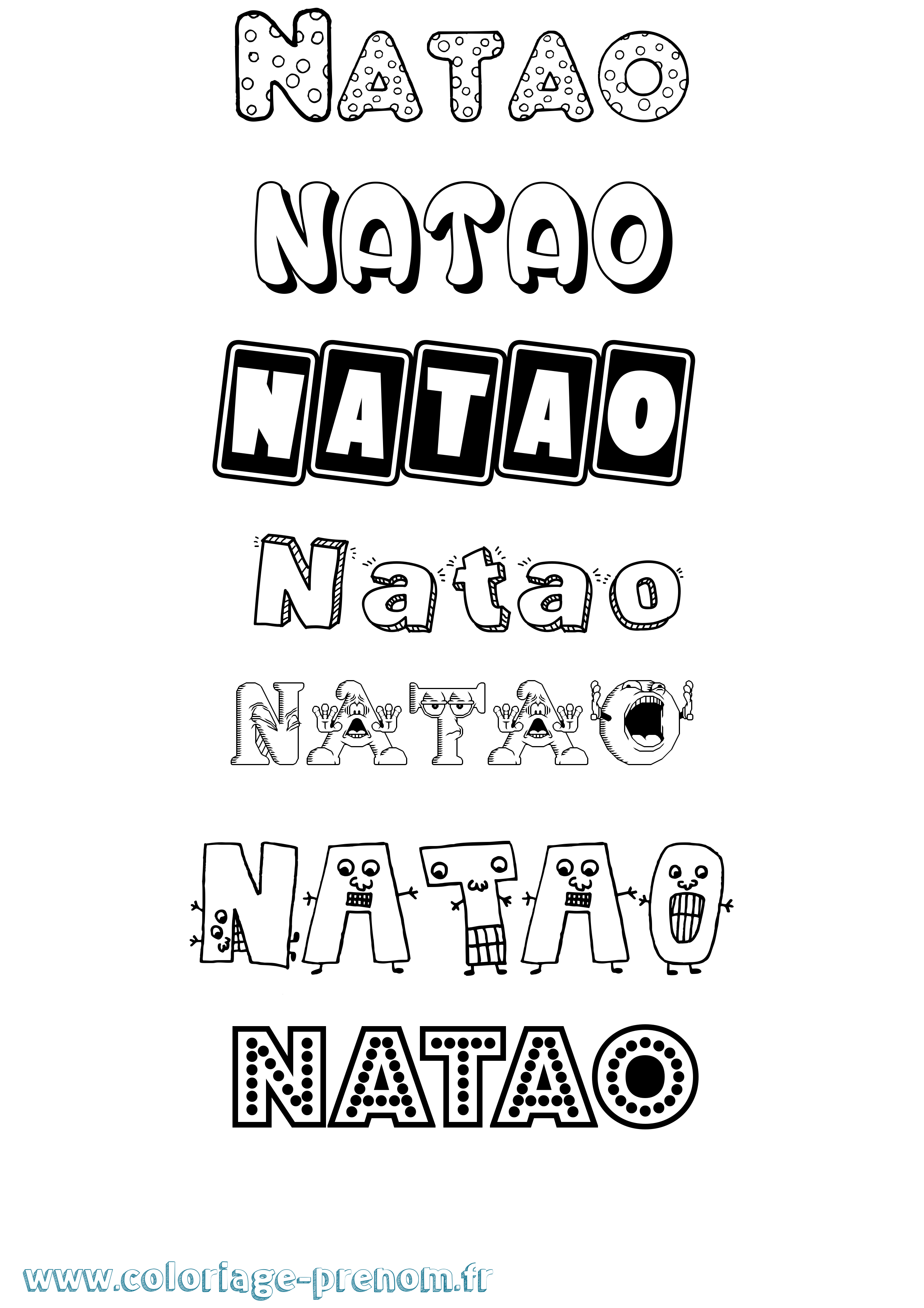 Coloriage Natao Fun Coloriage prénom Natao Fun