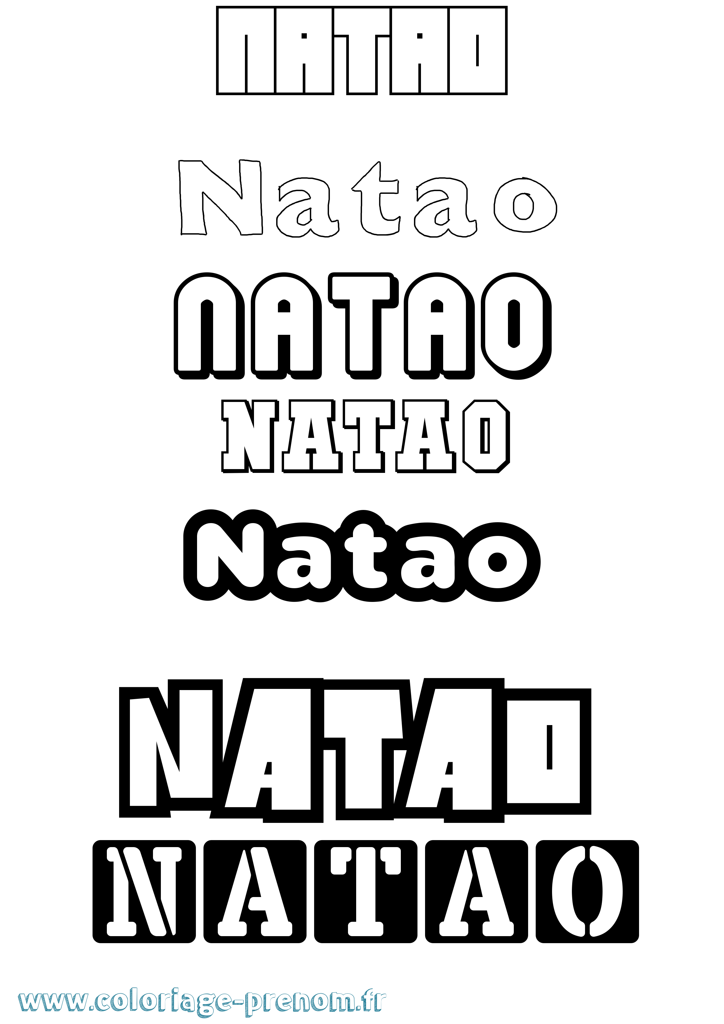 Coloriage Natao Simple Coloriage prénom Natao Simple