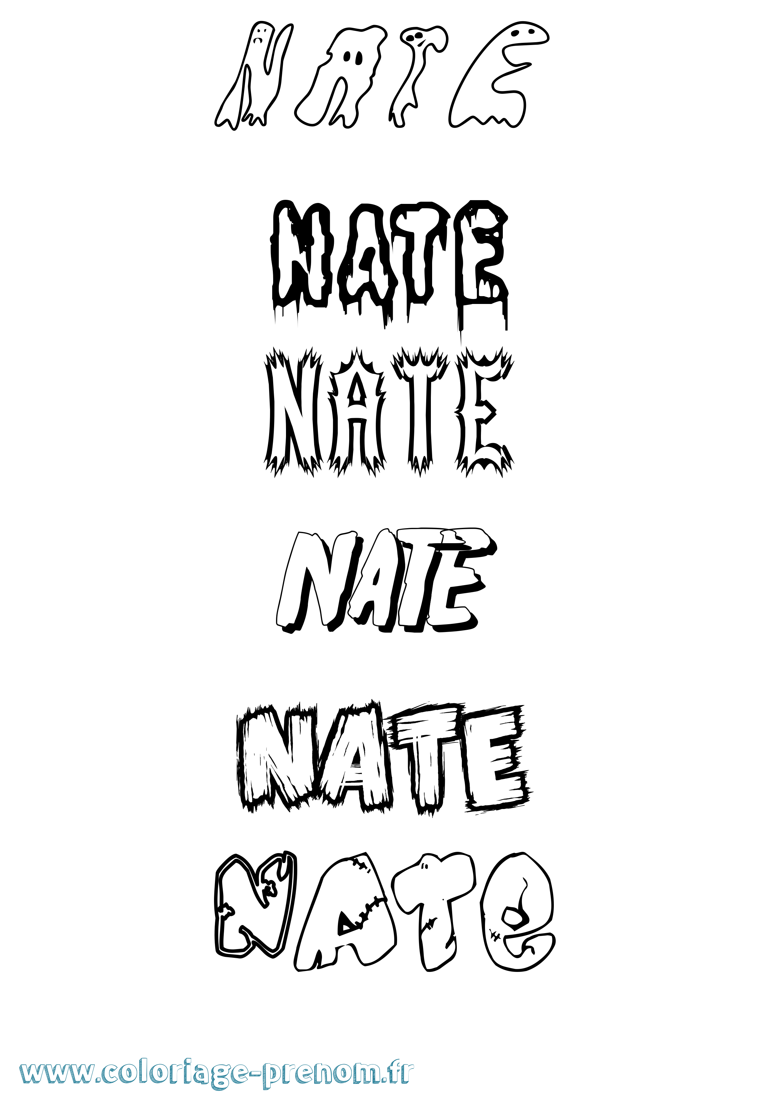 Coloriage Nate Frisson Coloriage prénom Nate Frisson