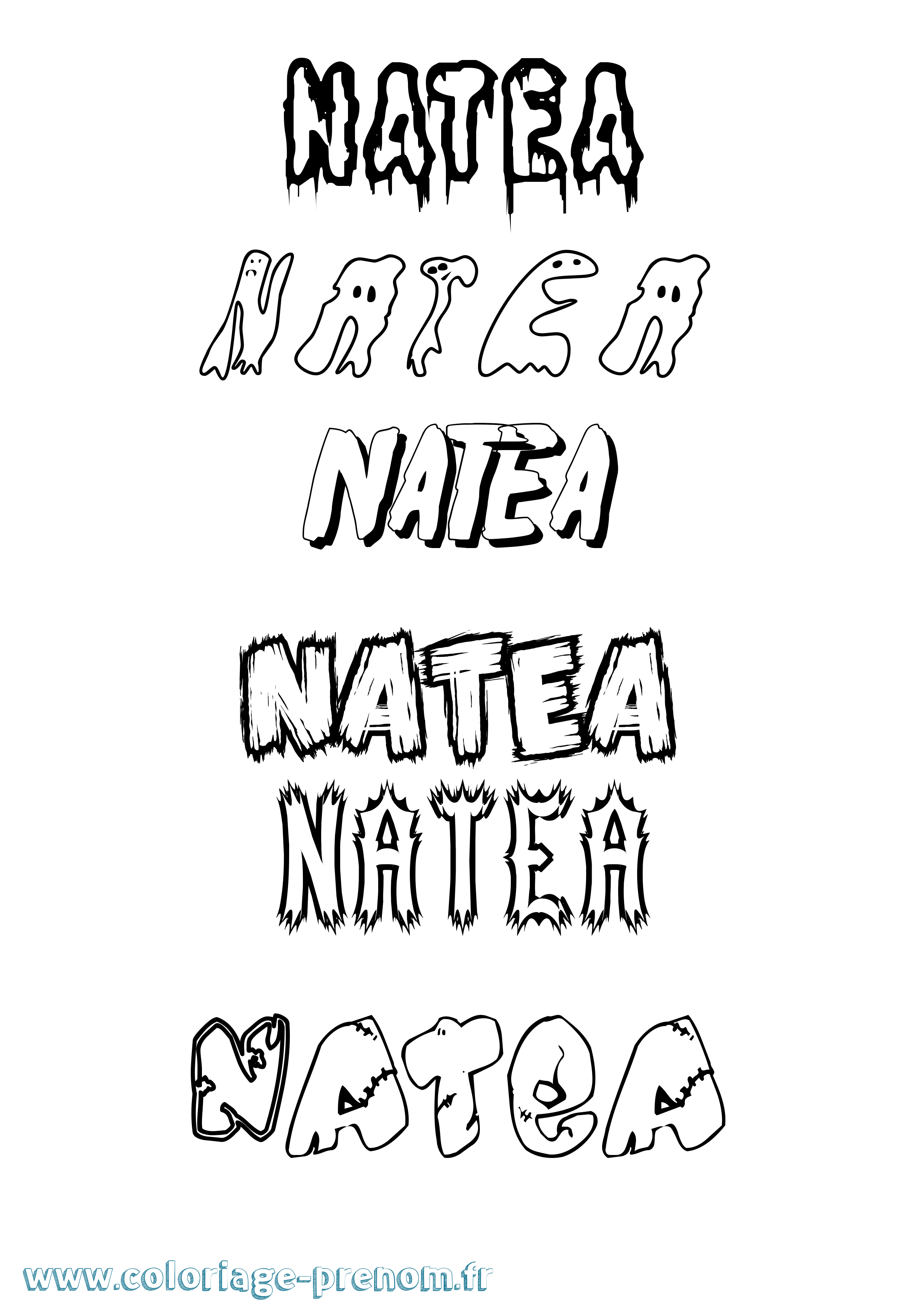 Coloriage Natea Frisson Coloriage prénom Natea Frisson