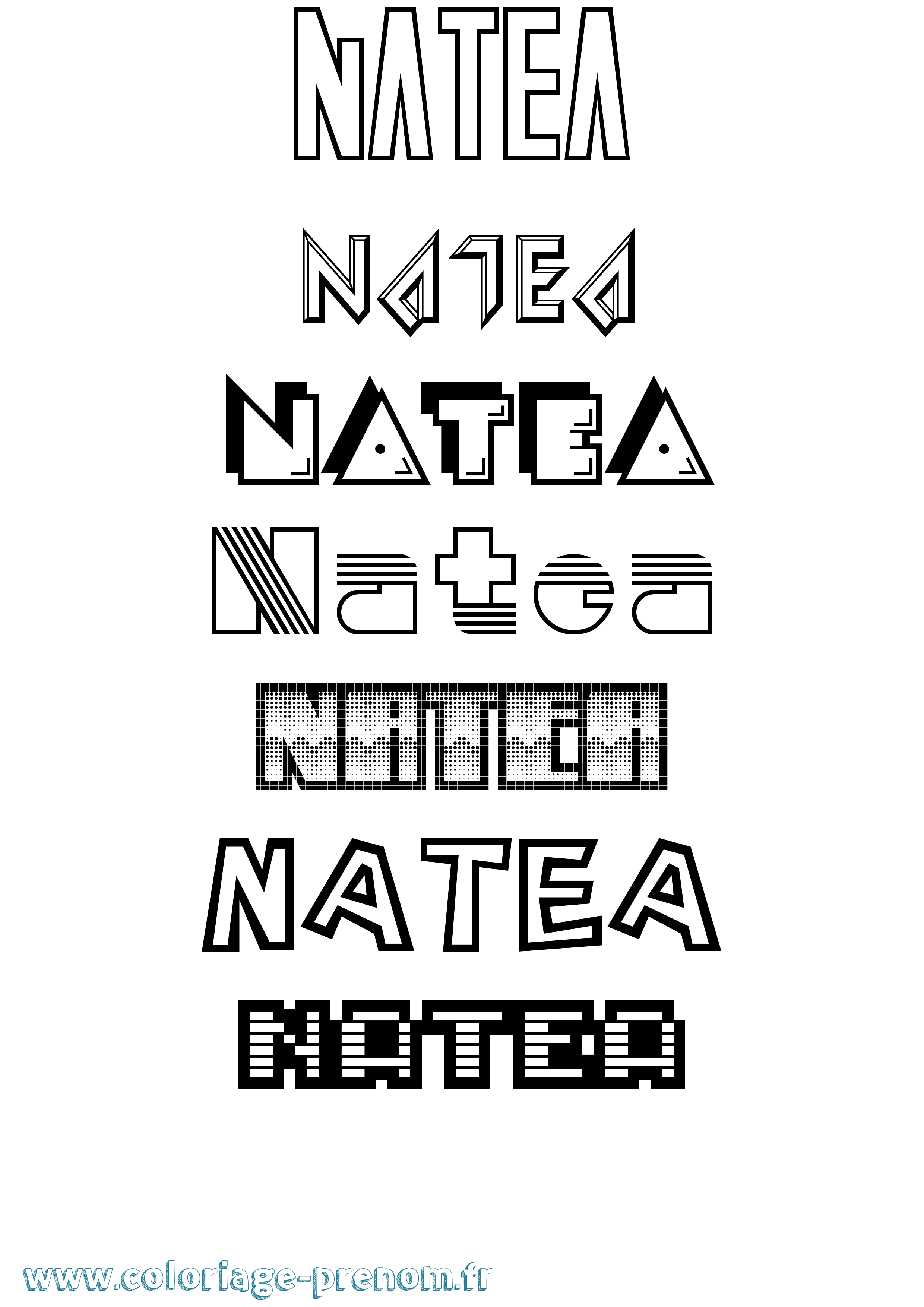 Coloriage Natea Jeux Vidéos Coloriage prénom Natea Jeux Vidéos