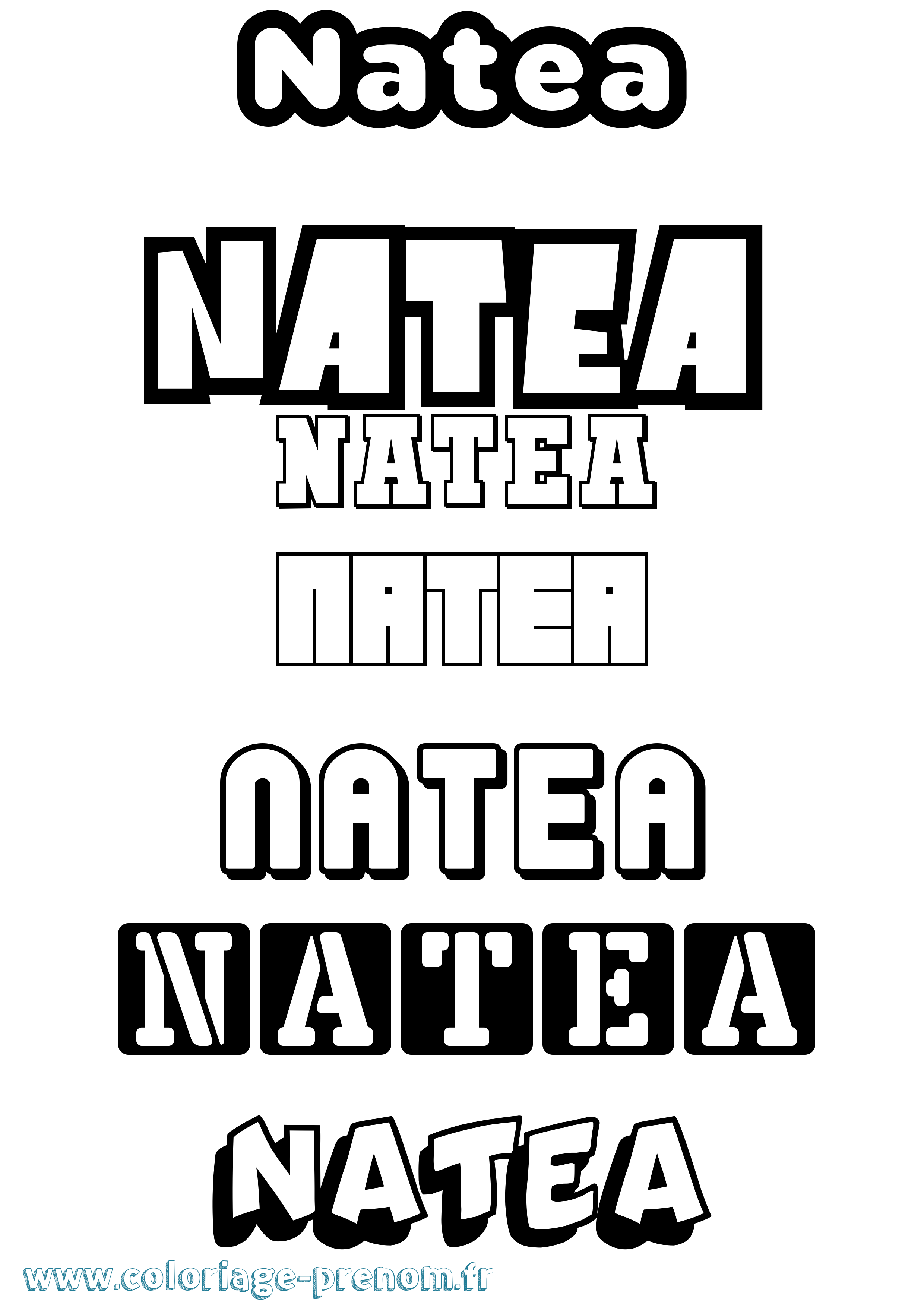 Coloriage Natea Simple Coloriage prénom Natea Simple