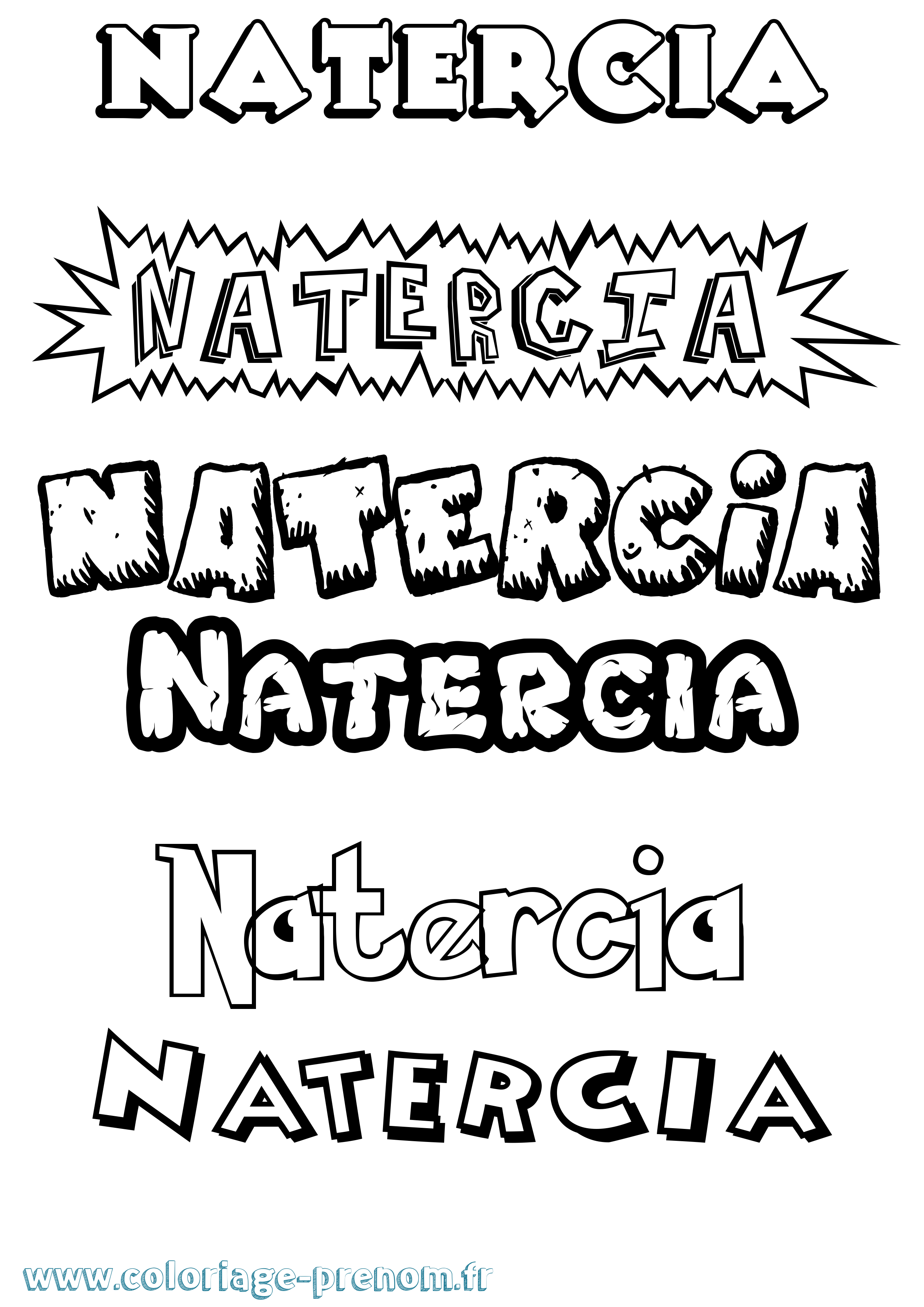 Coloriage Natercia Dessin Animé Coloriage prénom Natercia Dessin Animé