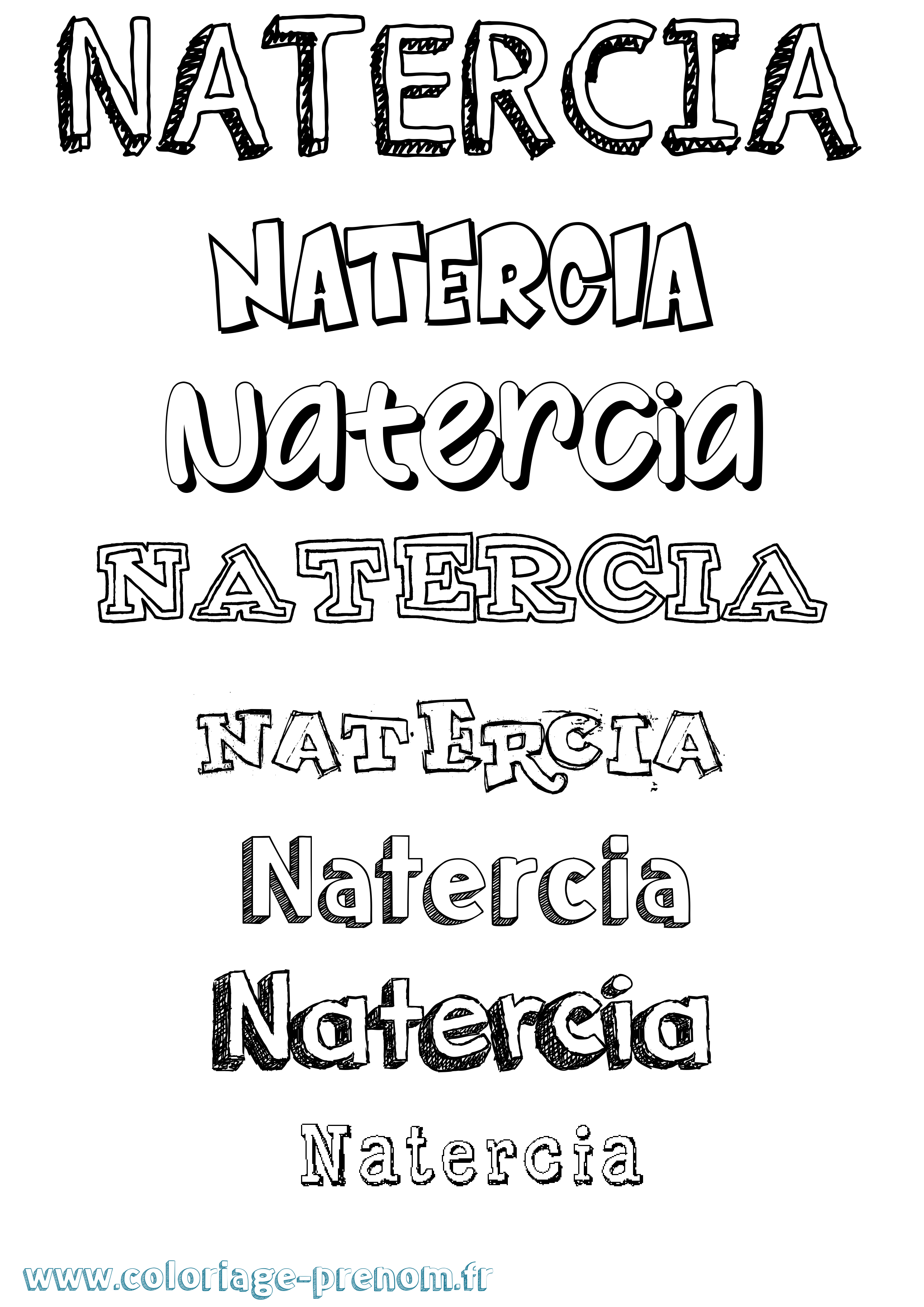 Coloriage Natercia Dessiné Coloriage prénom Natercia Dessiné