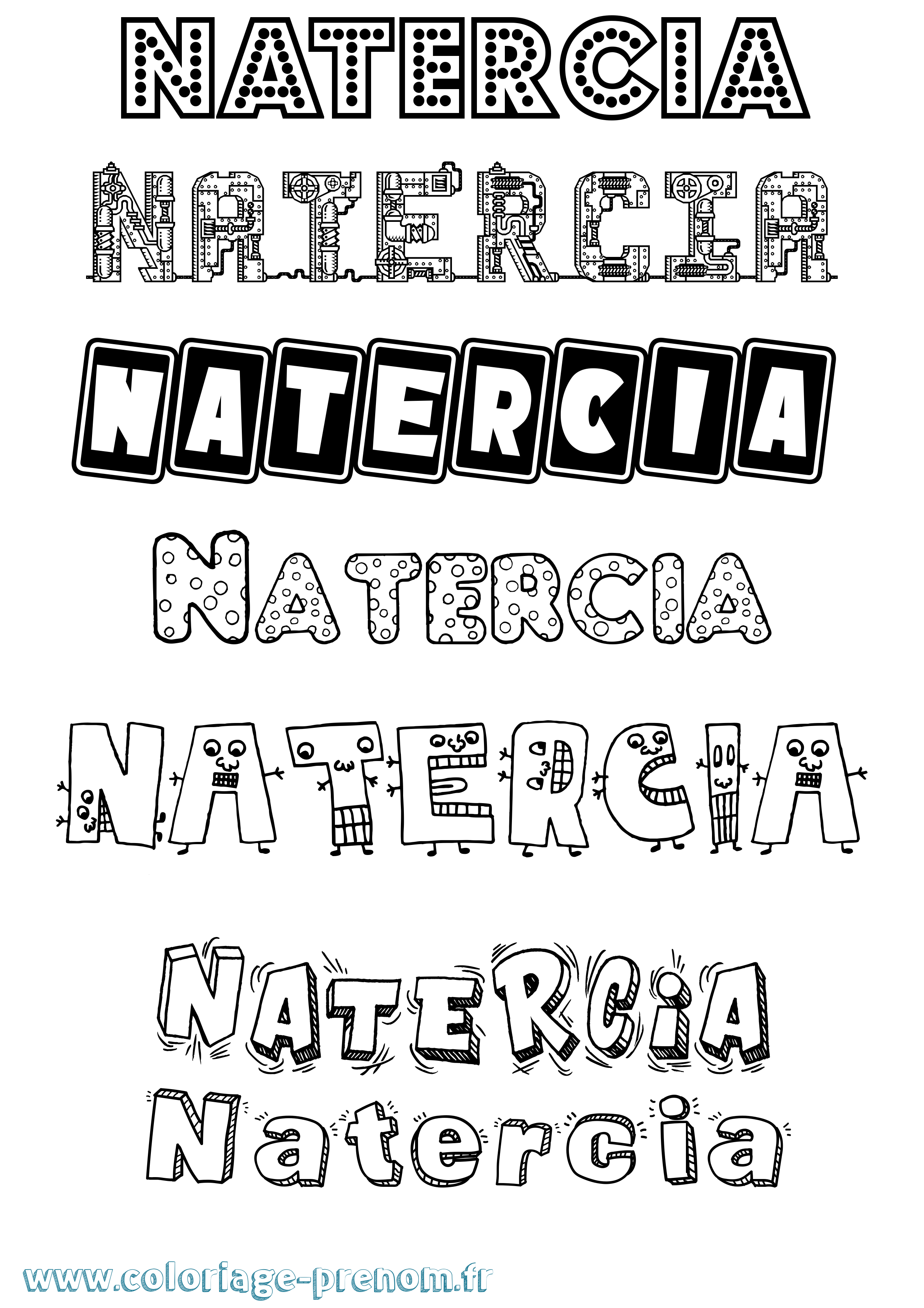 Coloriage Natercia Fun Coloriage prénom Natercia Fun