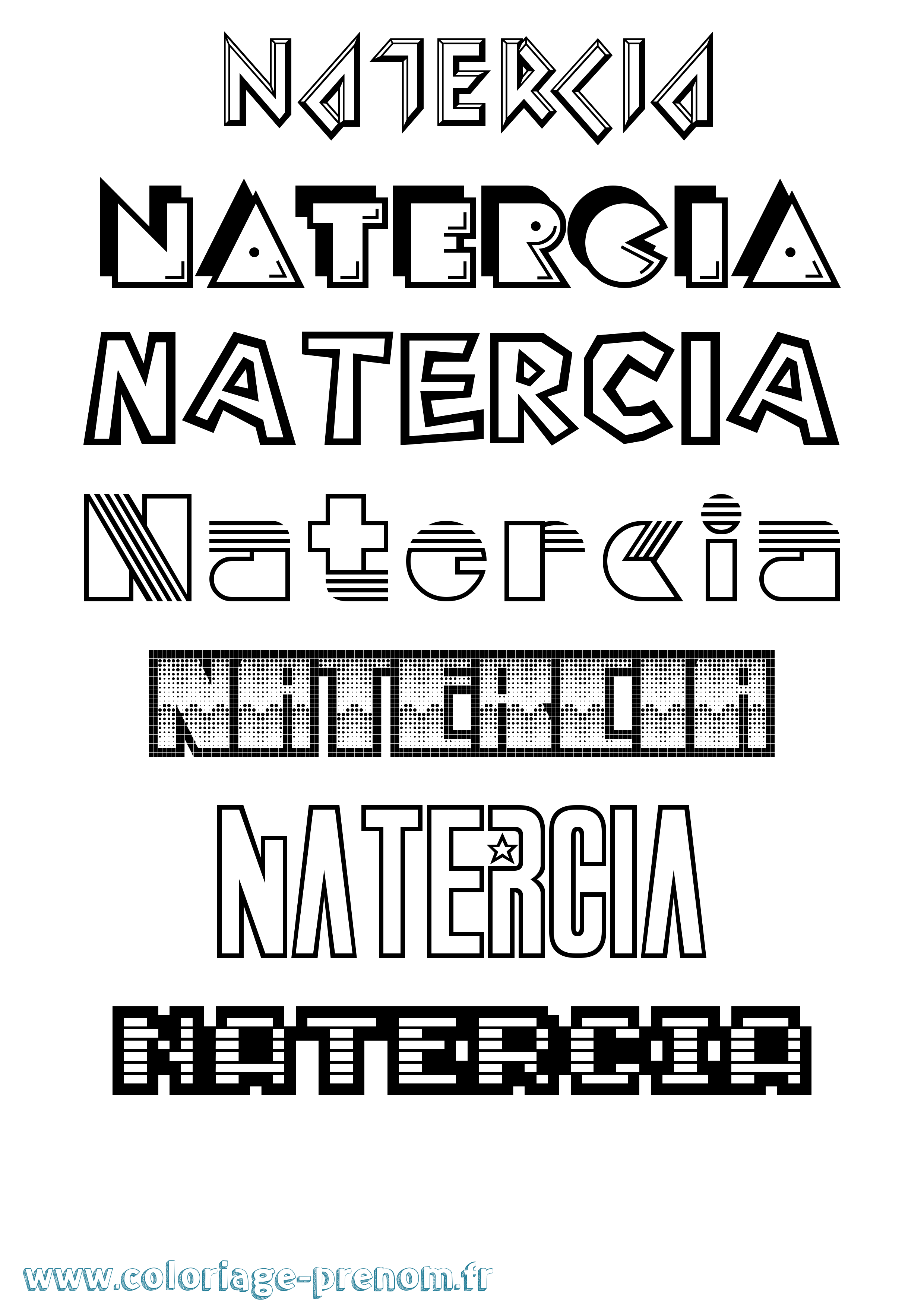 Coloriage Natercia Jeux Vidéos Coloriage prénom Natercia Jeux Vidéos