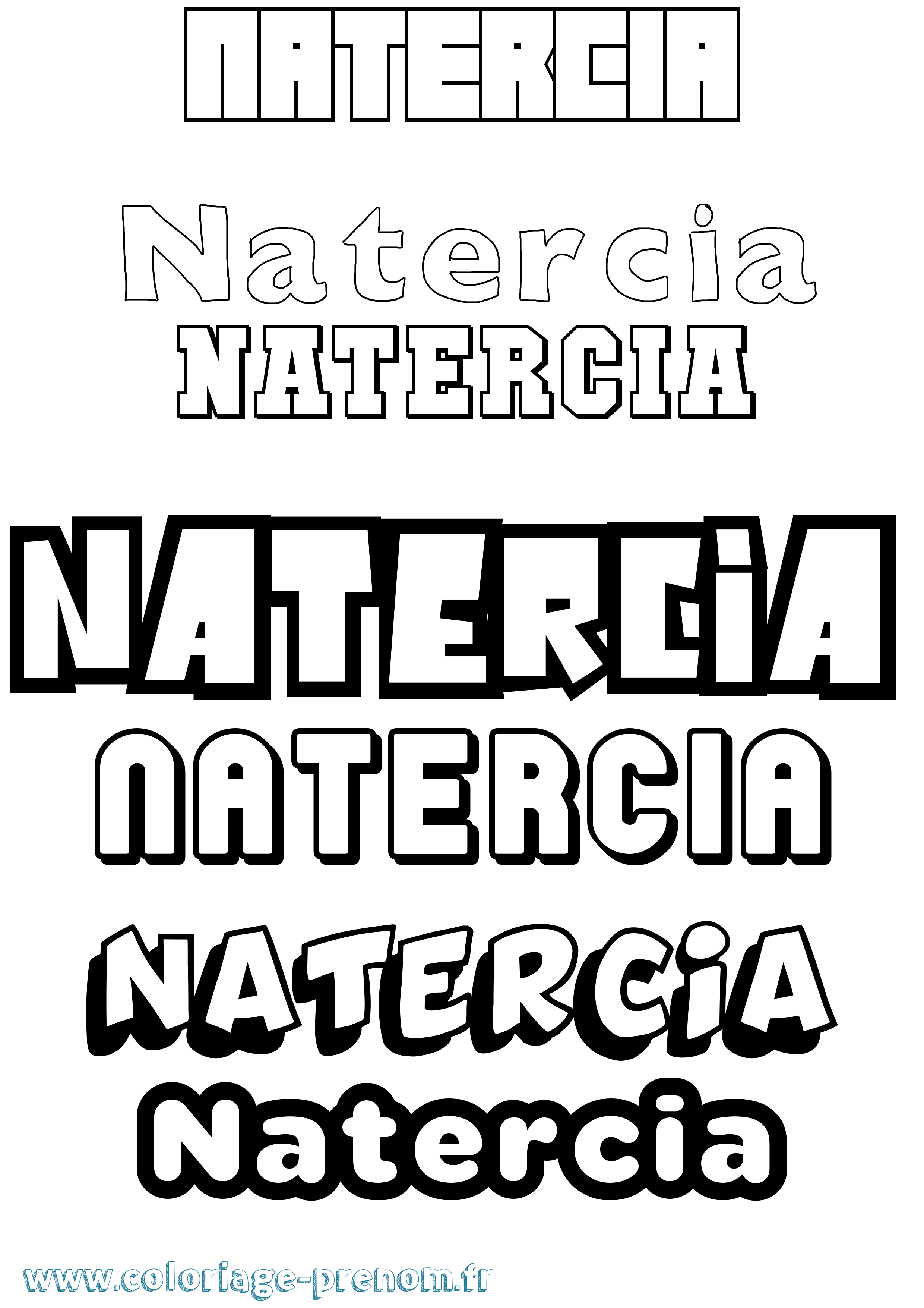 Coloriage Natercia Simple Coloriage prénom Natercia Simple