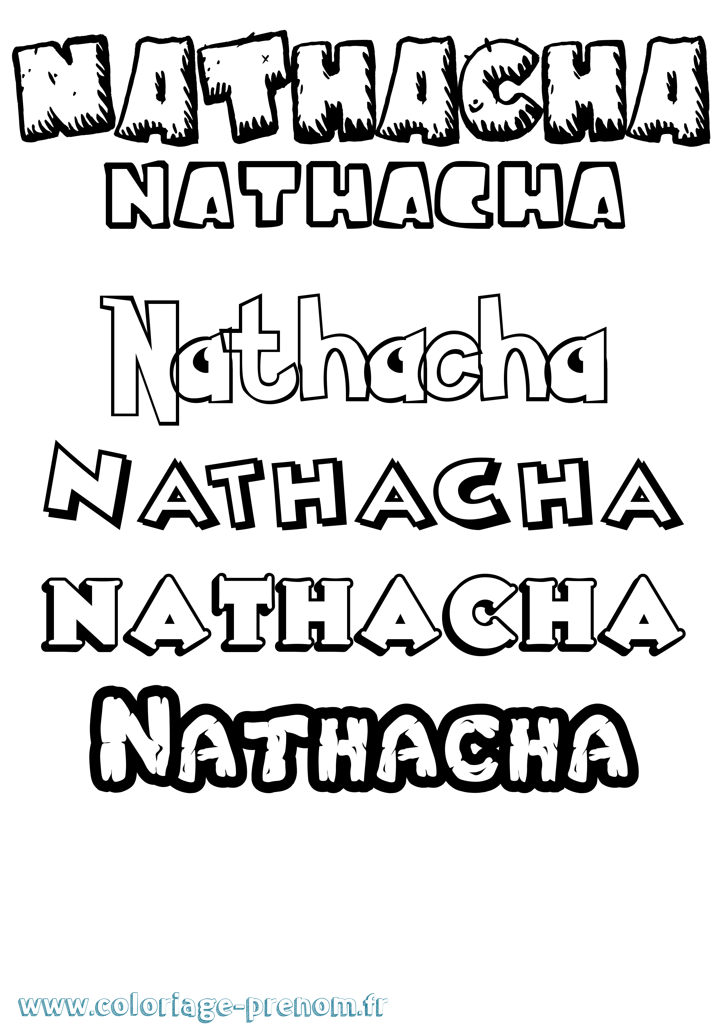 Coloriage Nathacha Dessin Animé Coloriage prénom Nathacha Dessin Animé