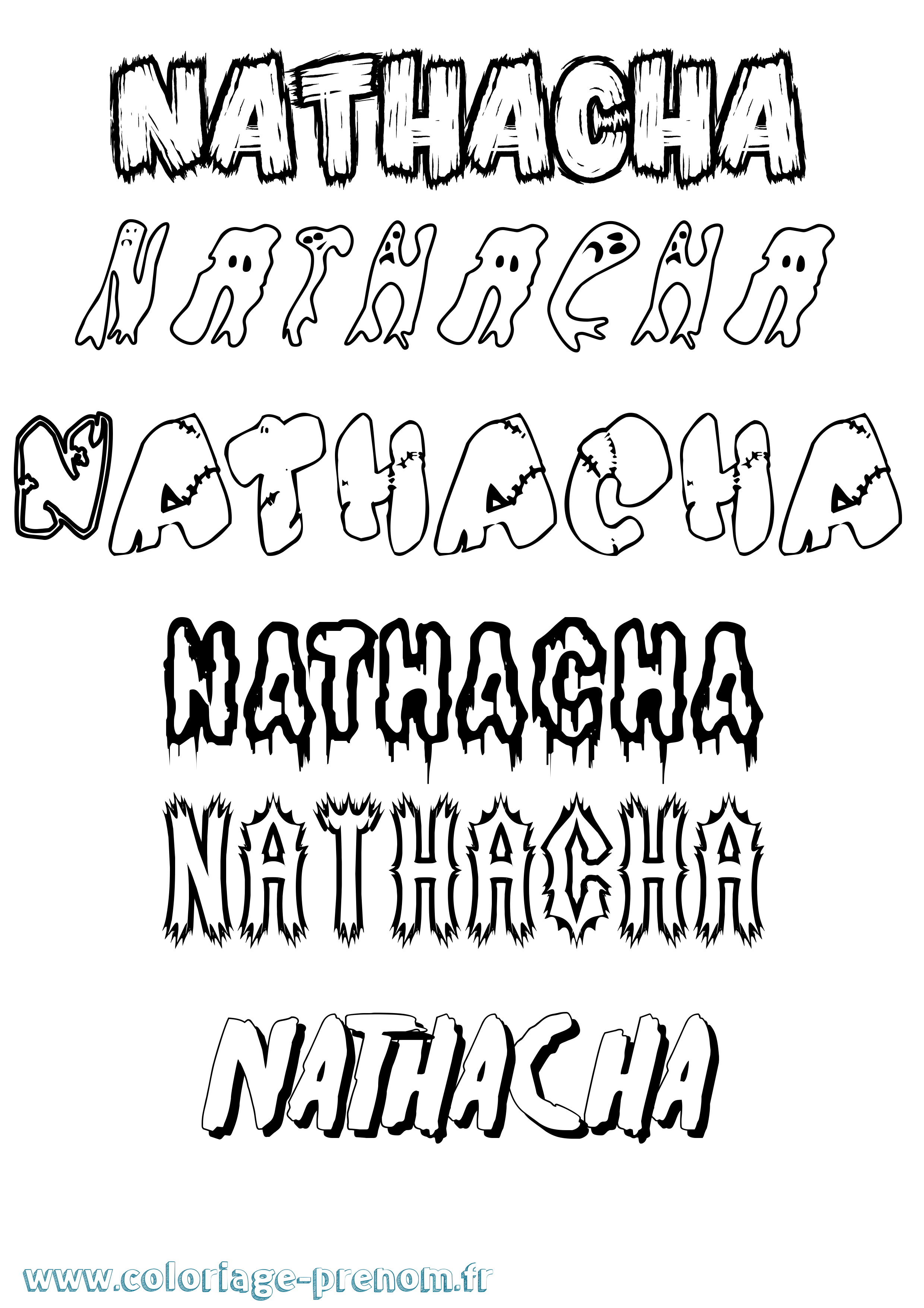 Coloriage Nathacha Frisson Coloriage prénom Nathacha Frisson