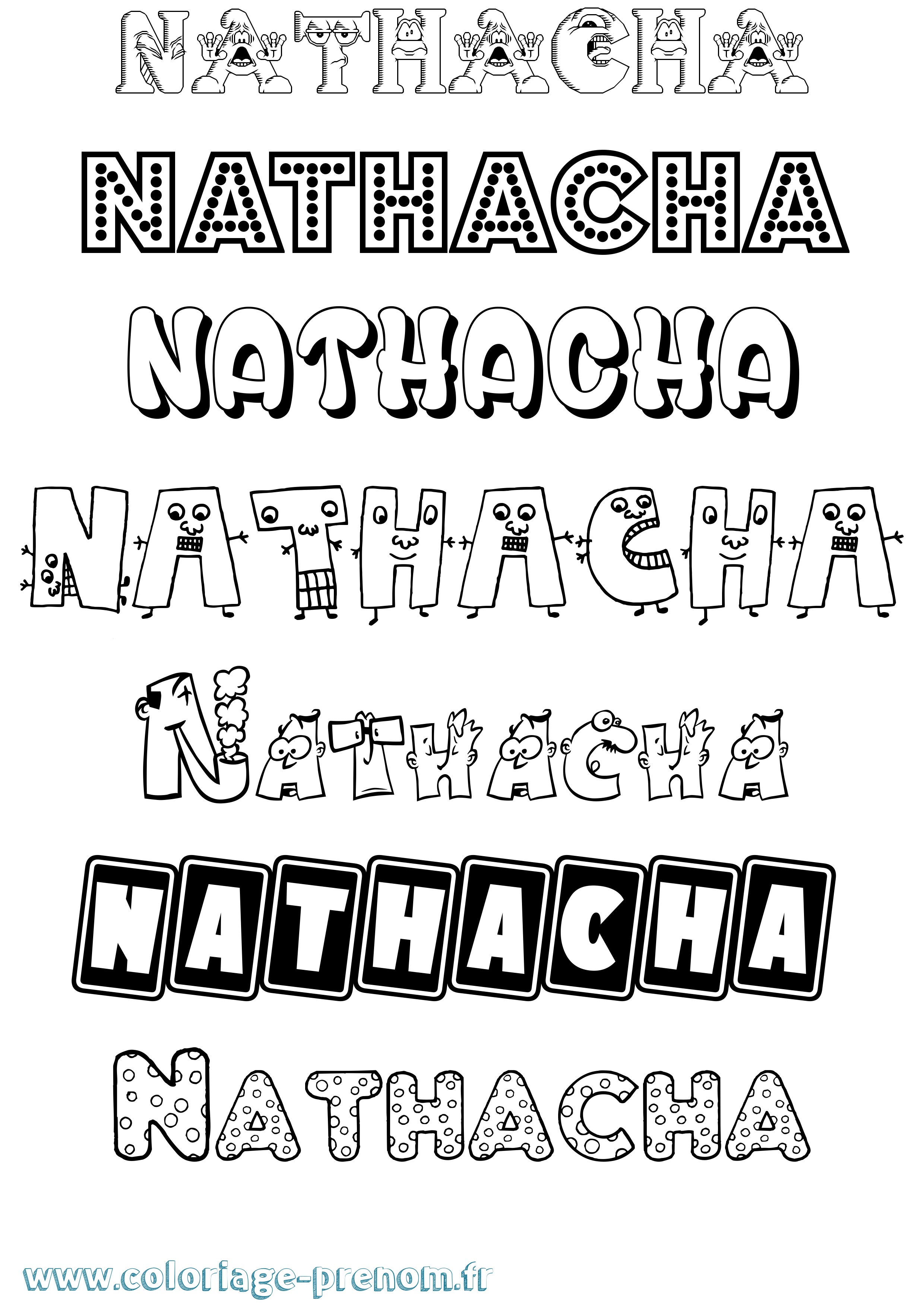 Coloriage Nathacha Fun Coloriage prénom Nathacha Fun