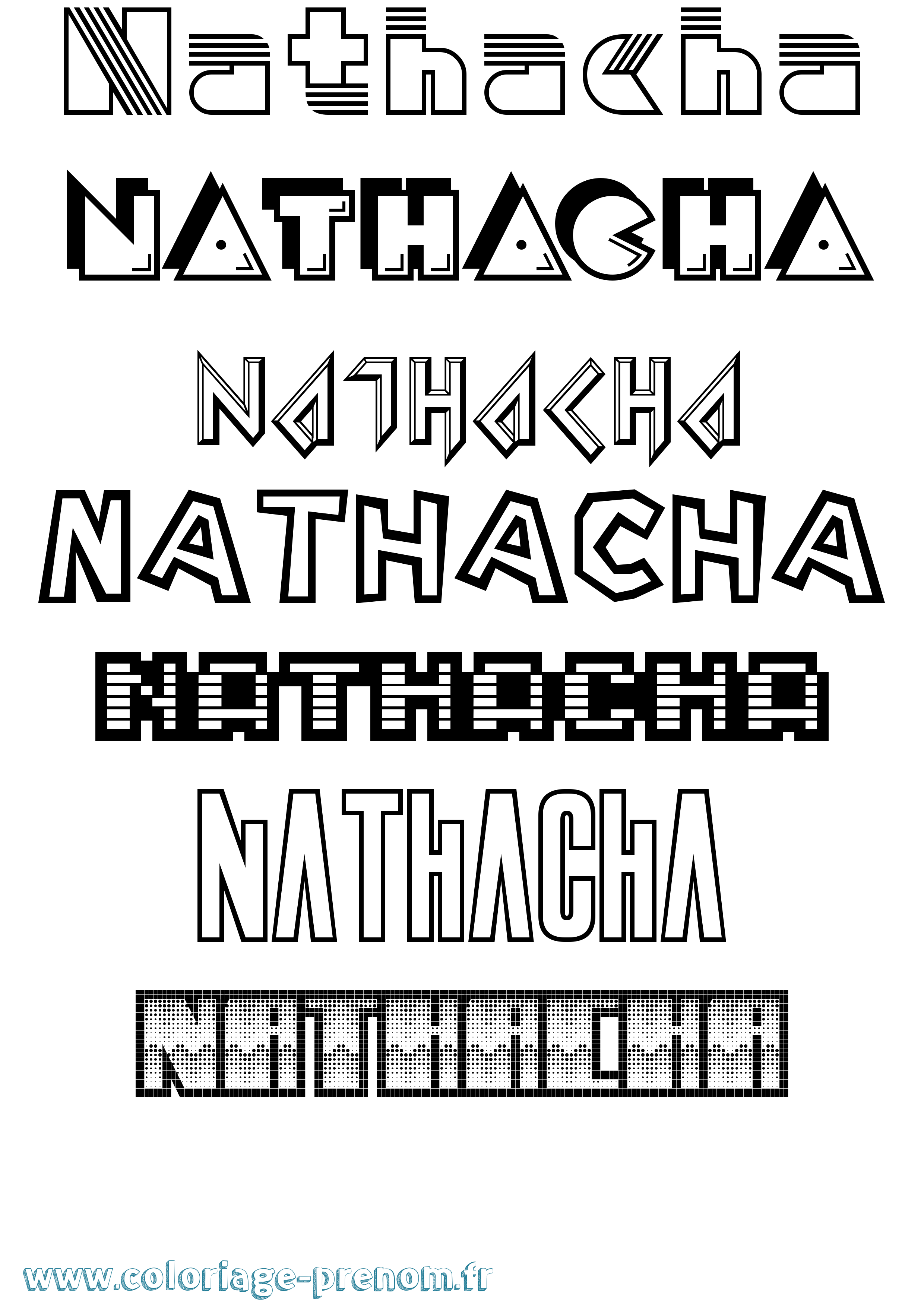 Coloriage Nathacha Jeux Vidéos Coloriage prénom Nathacha Jeux Vidéos