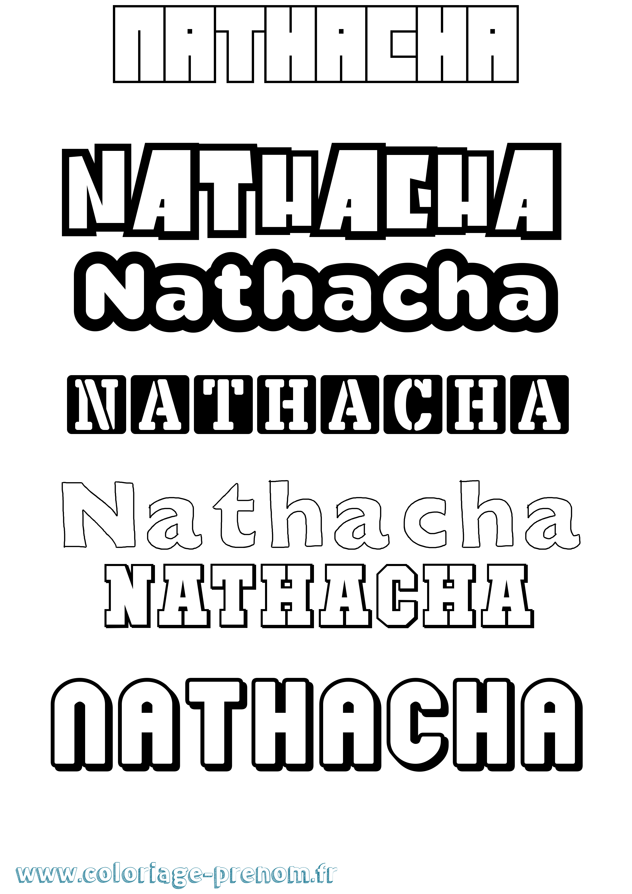 Coloriage Nathacha Simple Coloriage prénom Nathacha Simple