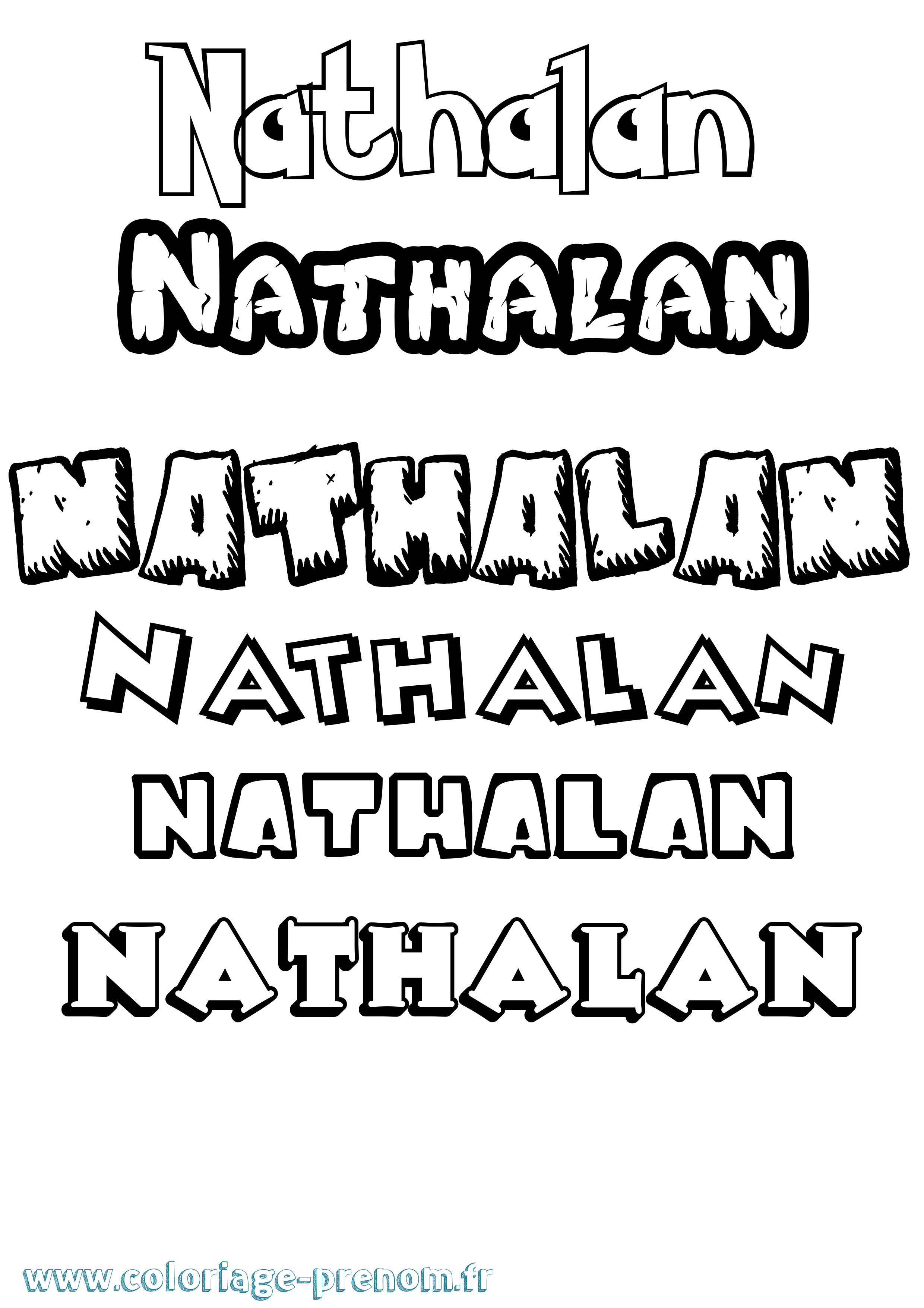 Coloriage Nathalan Dessin Animé Coloriage prénom Nathalan Dessin Animé