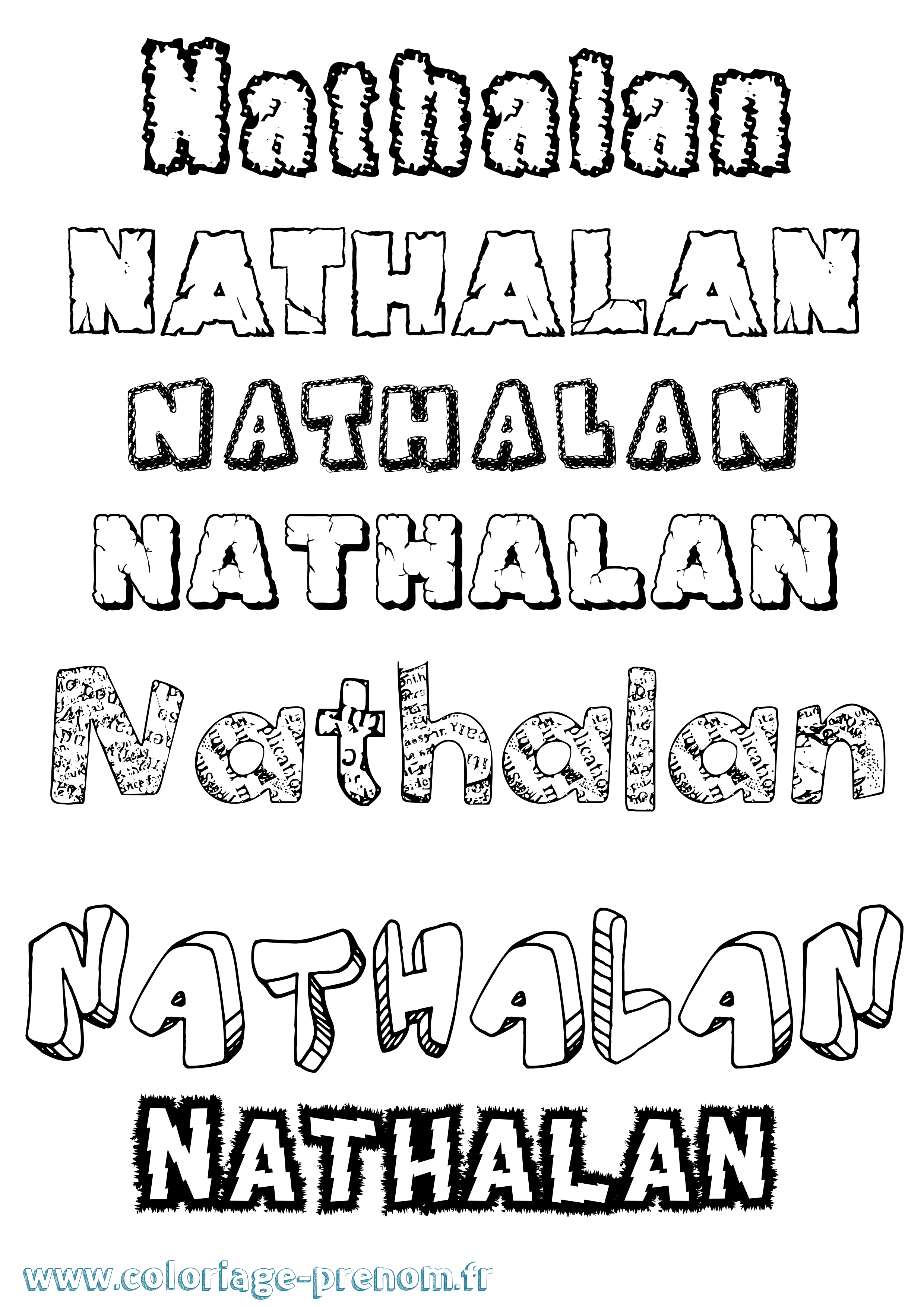 Coloriage Nathalan Destructuré Coloriage prénom Nathalan Destructuré