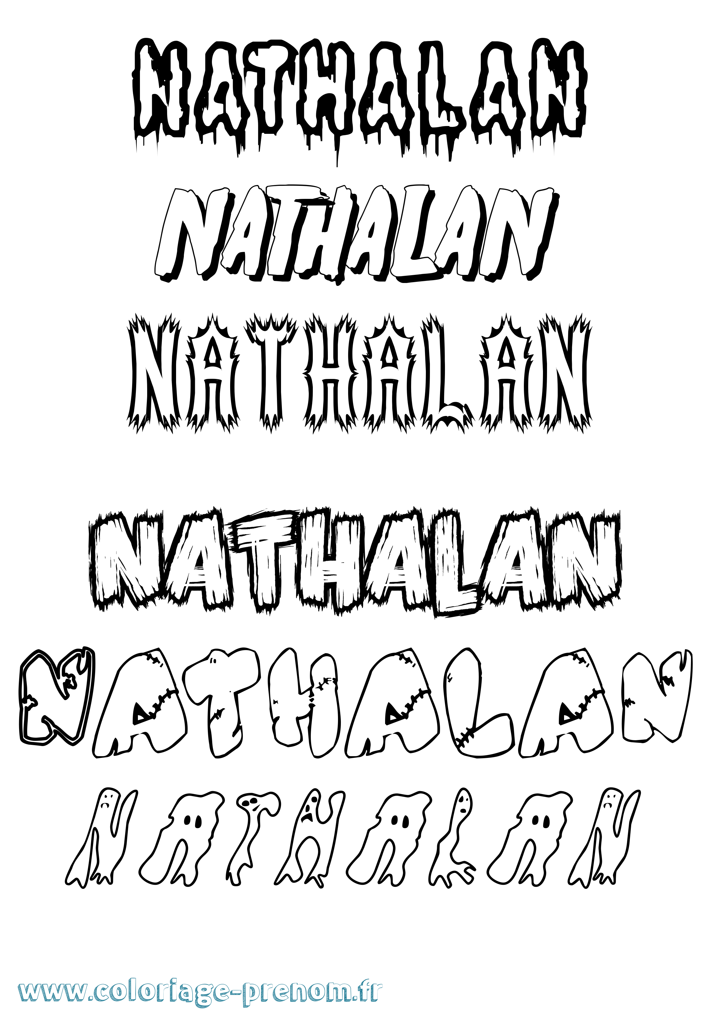 Coloriage Nathalan Frisson Coloriage prénom Nathalan Frisson