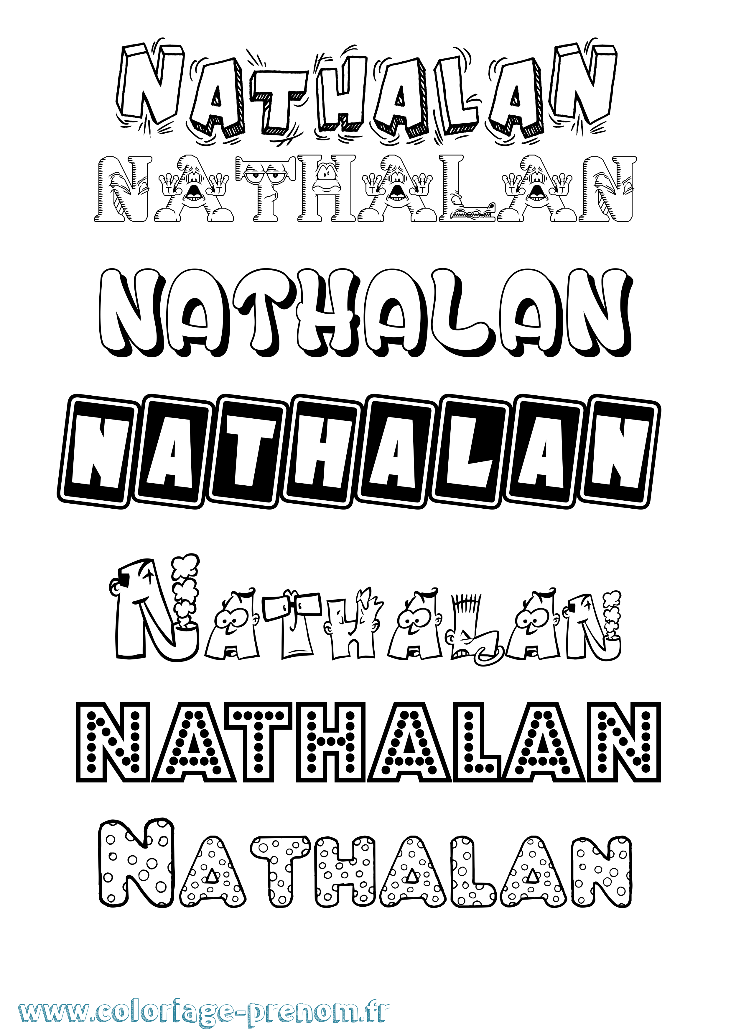 Coloriage Nathalan Fun Coloriage prénom Nathalan Fun