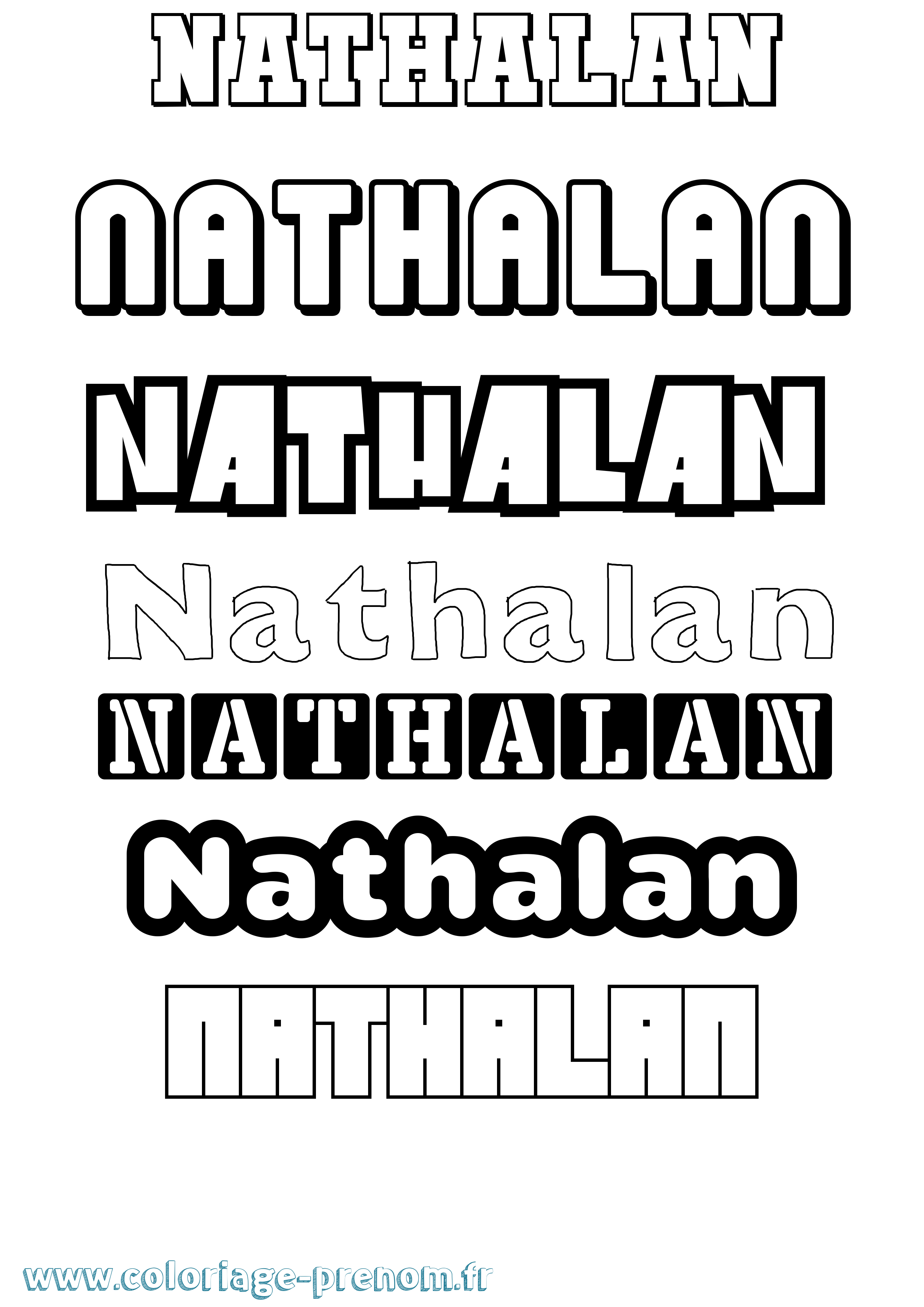 Coloriage Nathalan Simple Coloriage prénom Nathalan Simple