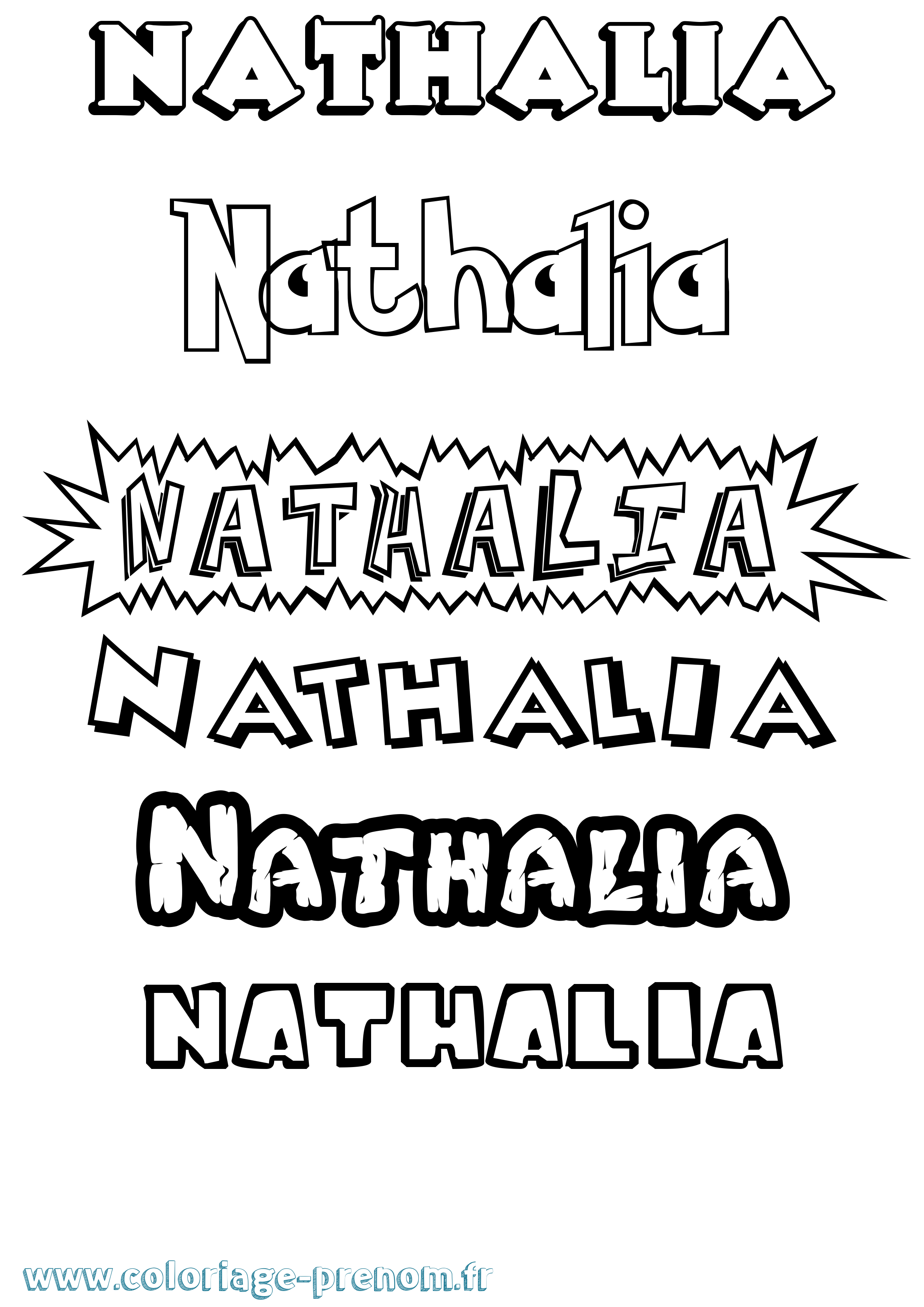 Coloriage Nathalia Dessin Animé Coloriage prénom Nathalia Dessin Animé