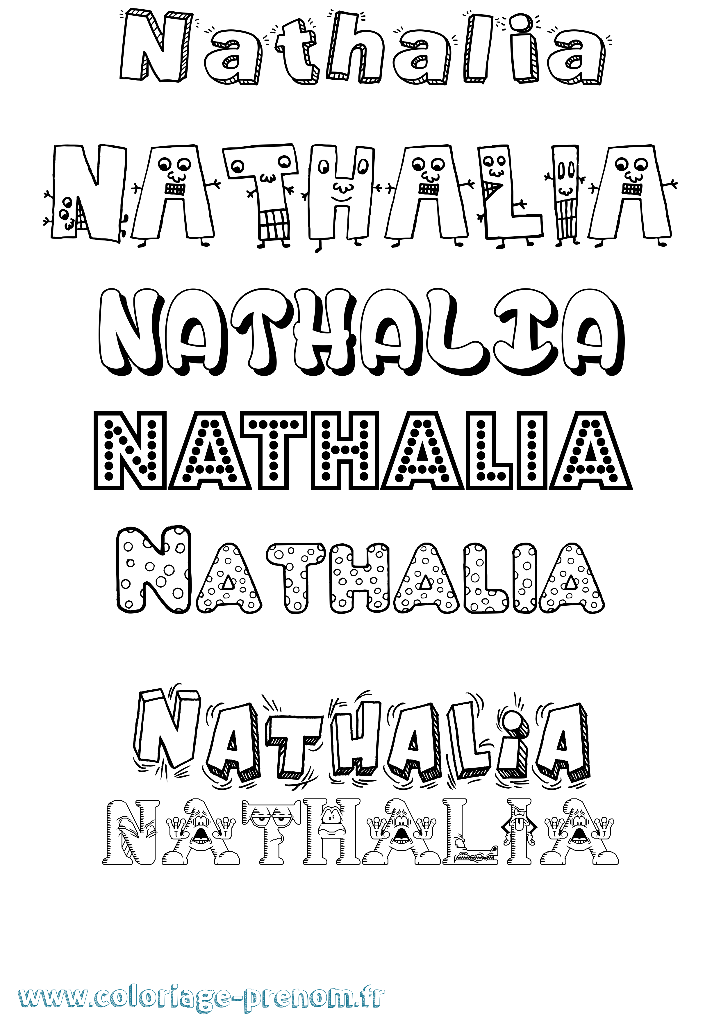 Coloriage Nathalia Fun Coloriage prénom Nathalia Fun