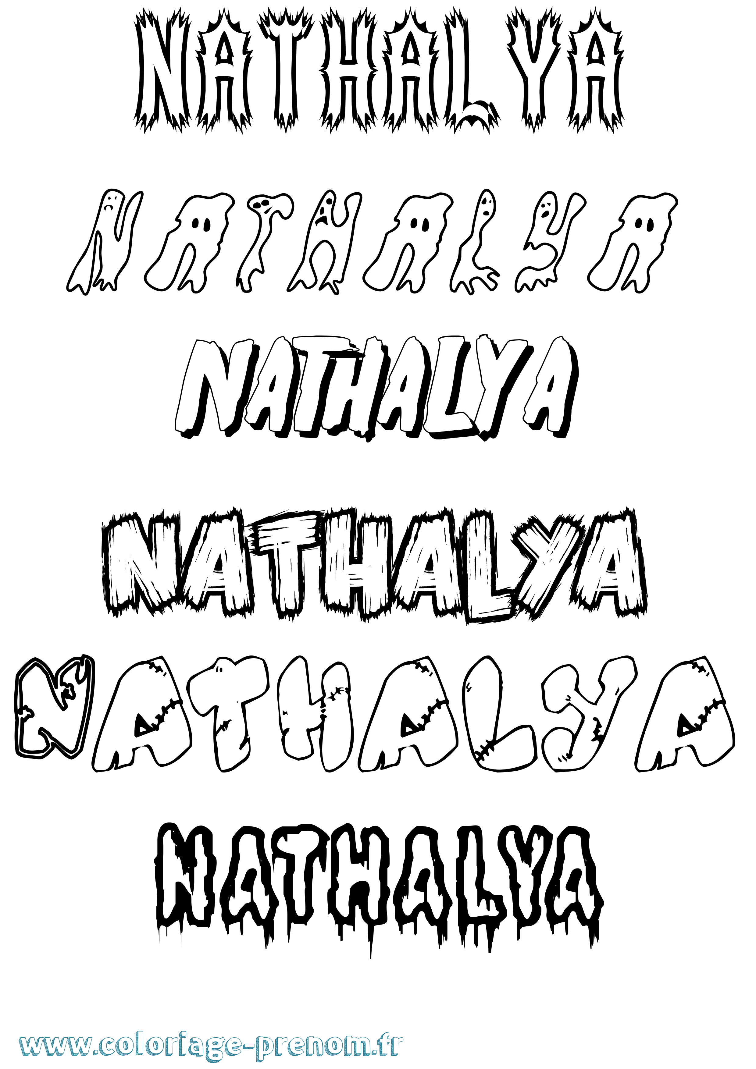 Coloriage Nathalya Frisson Coloriage prénom Nathalya Frisson
