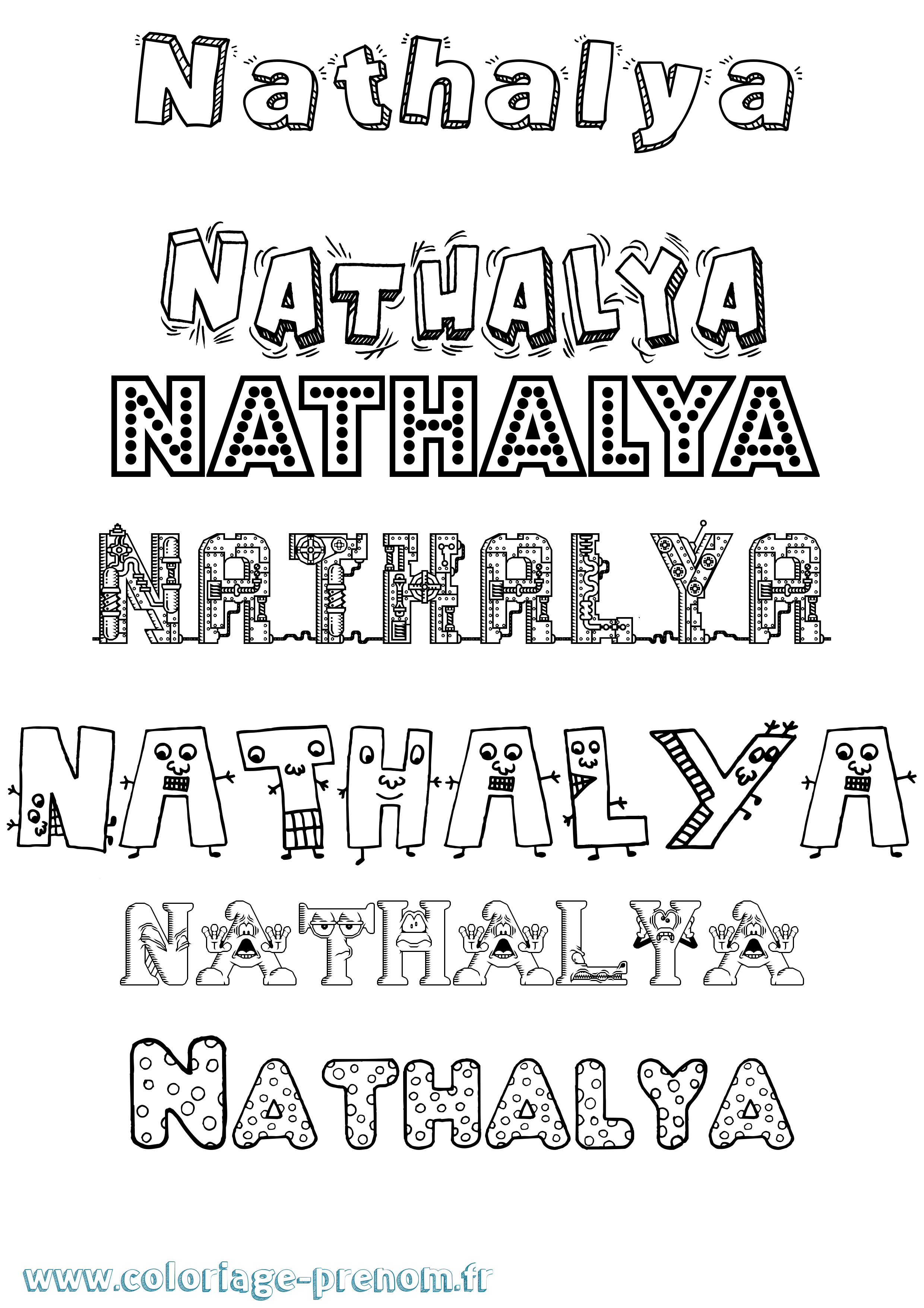 Coloriage Nathalya Fun Coloriage prénom Nathalya Fun
