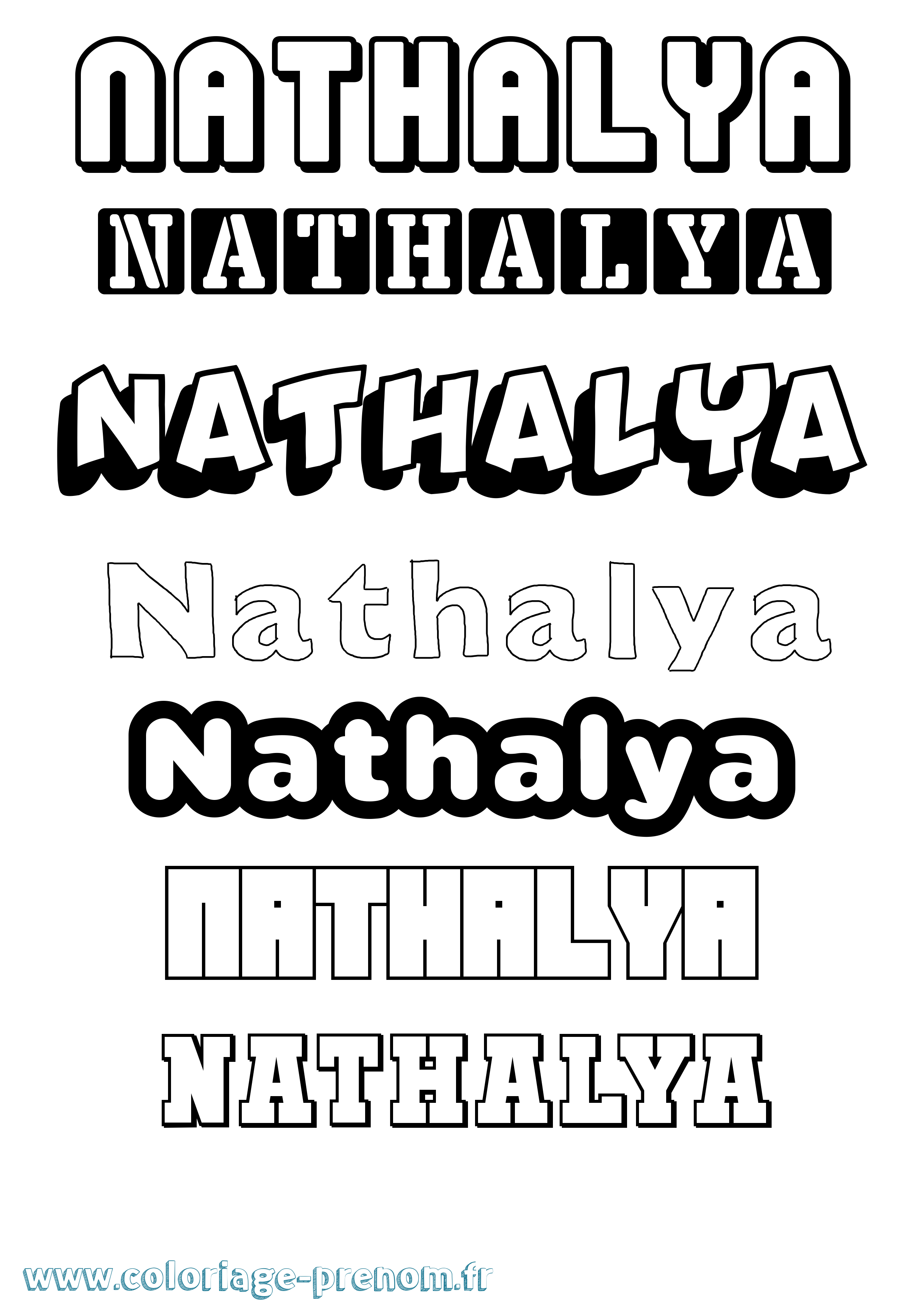 Coloriage Nathalya Simple Coloriage prénom Nathalya Simple