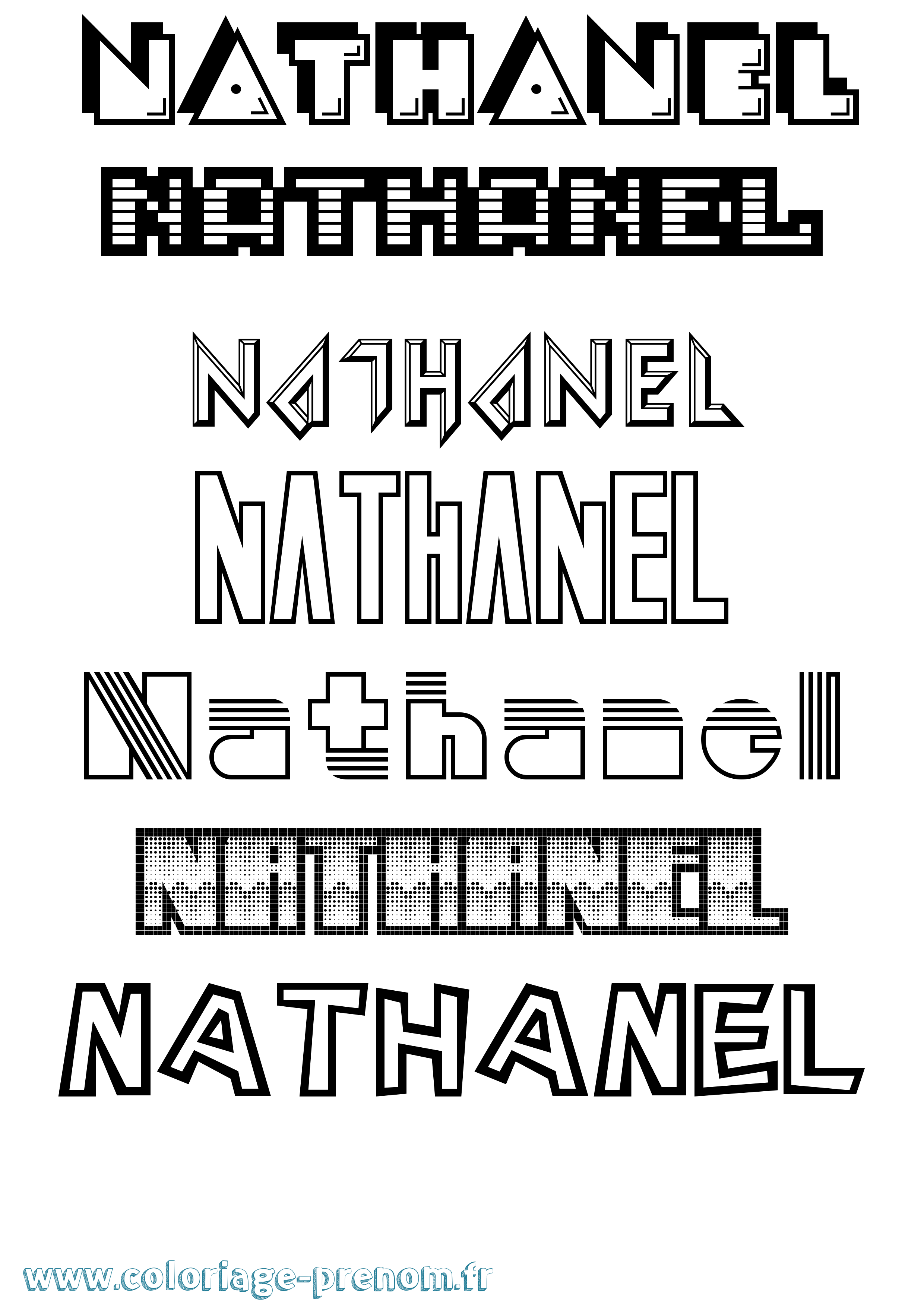 Coloriage Nathanel Jeux Vidéos Coloriage prénom Nathanel Jeux Vidéos