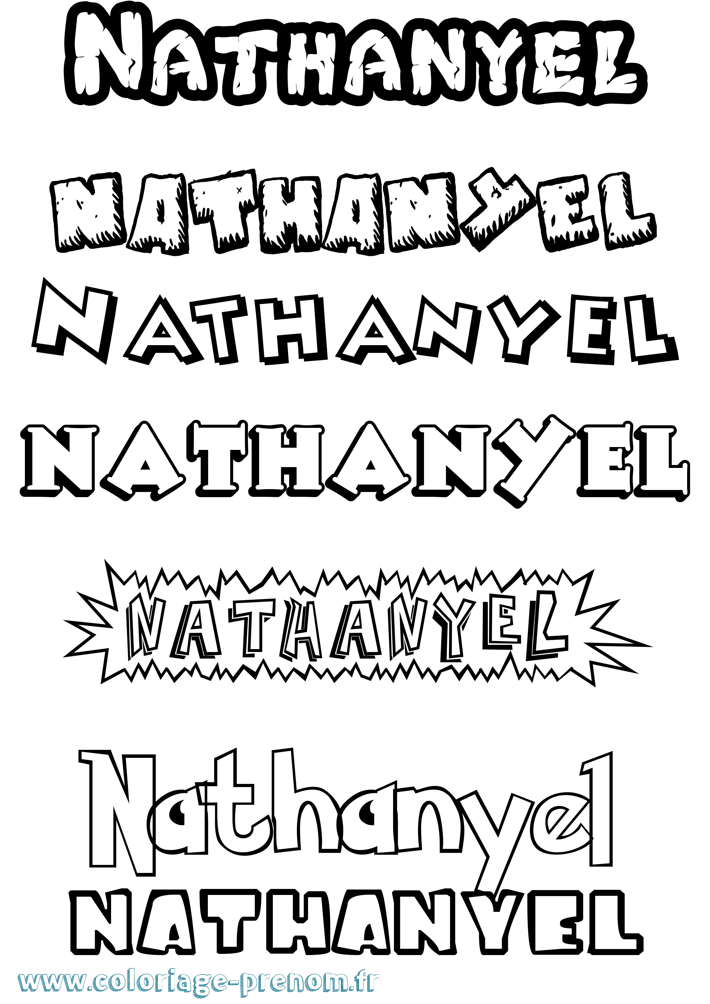 Coloriage Nathanyel Dessin Animé Coloriage prénom Nathanyel Dessin Animé