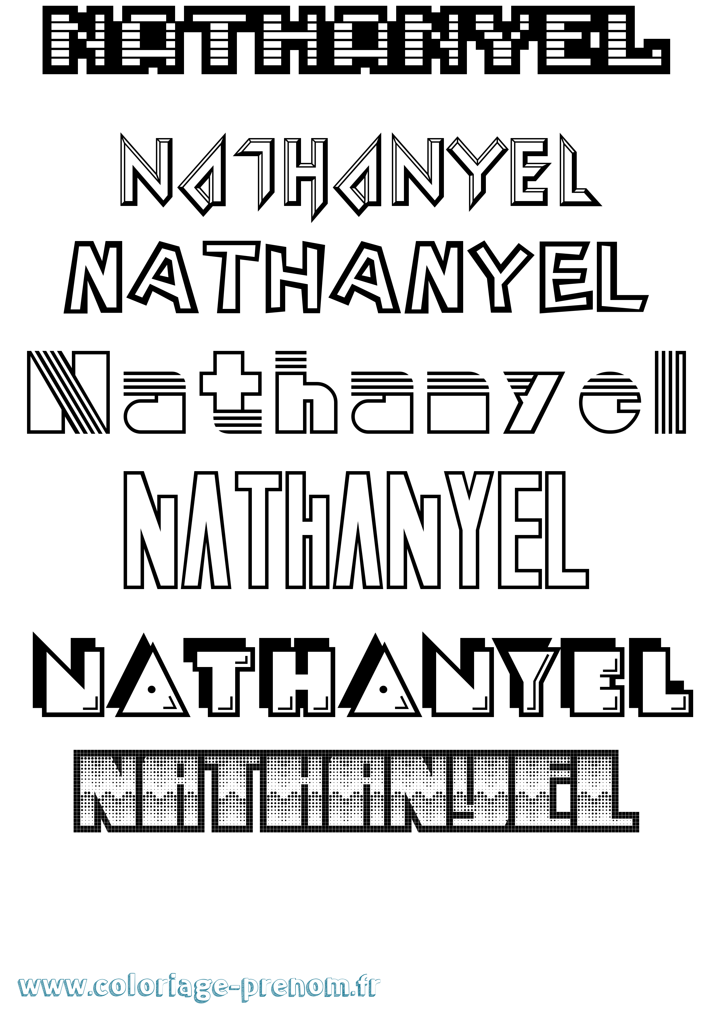 Coloriage Nathanyel Jeux Vidéos Coloriage prénom Nathanyel Jeux Vidéos