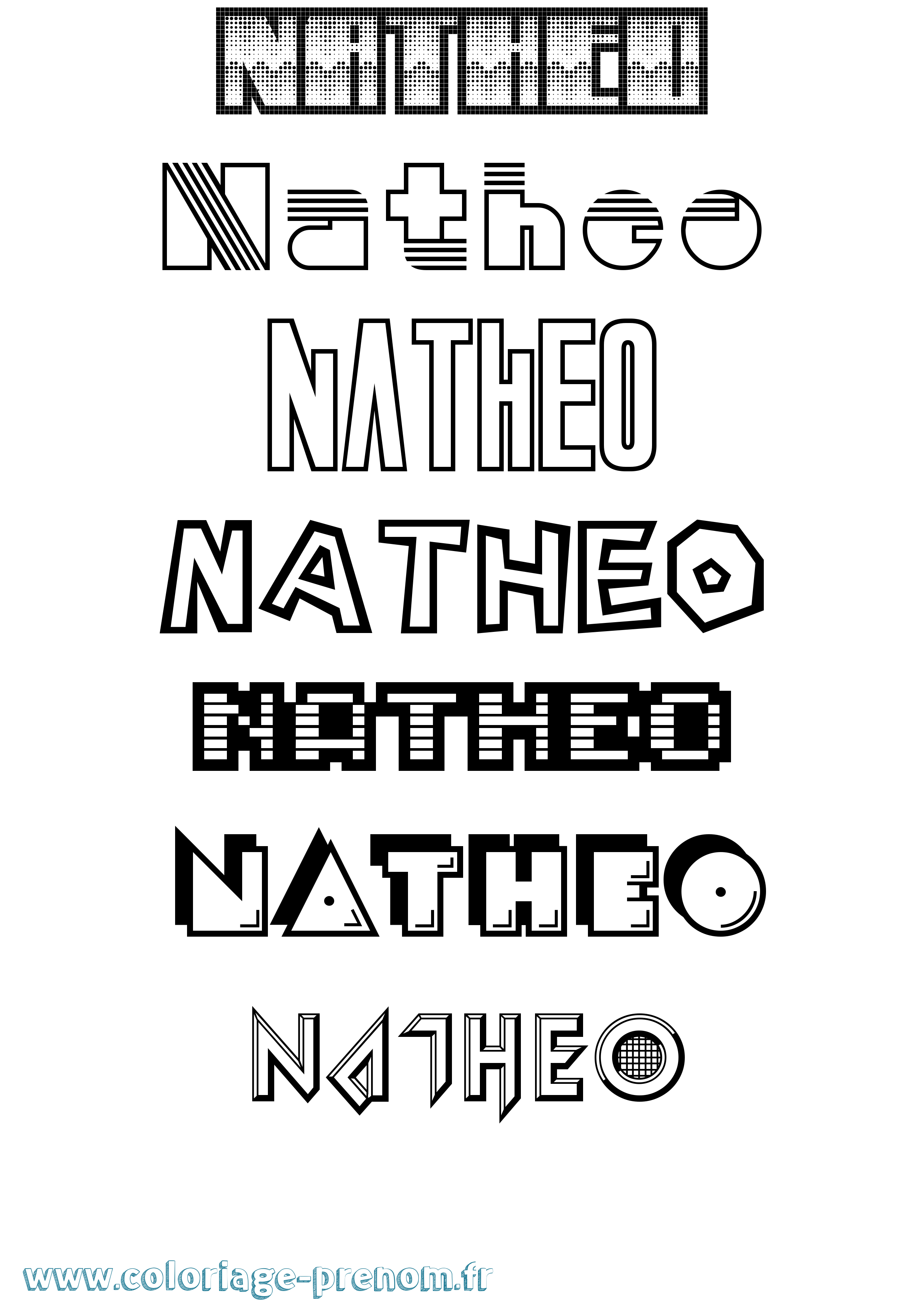 Coloriage Natheo Jeux Vidéos Coloriage prénom Natheo Jeux Vidéos