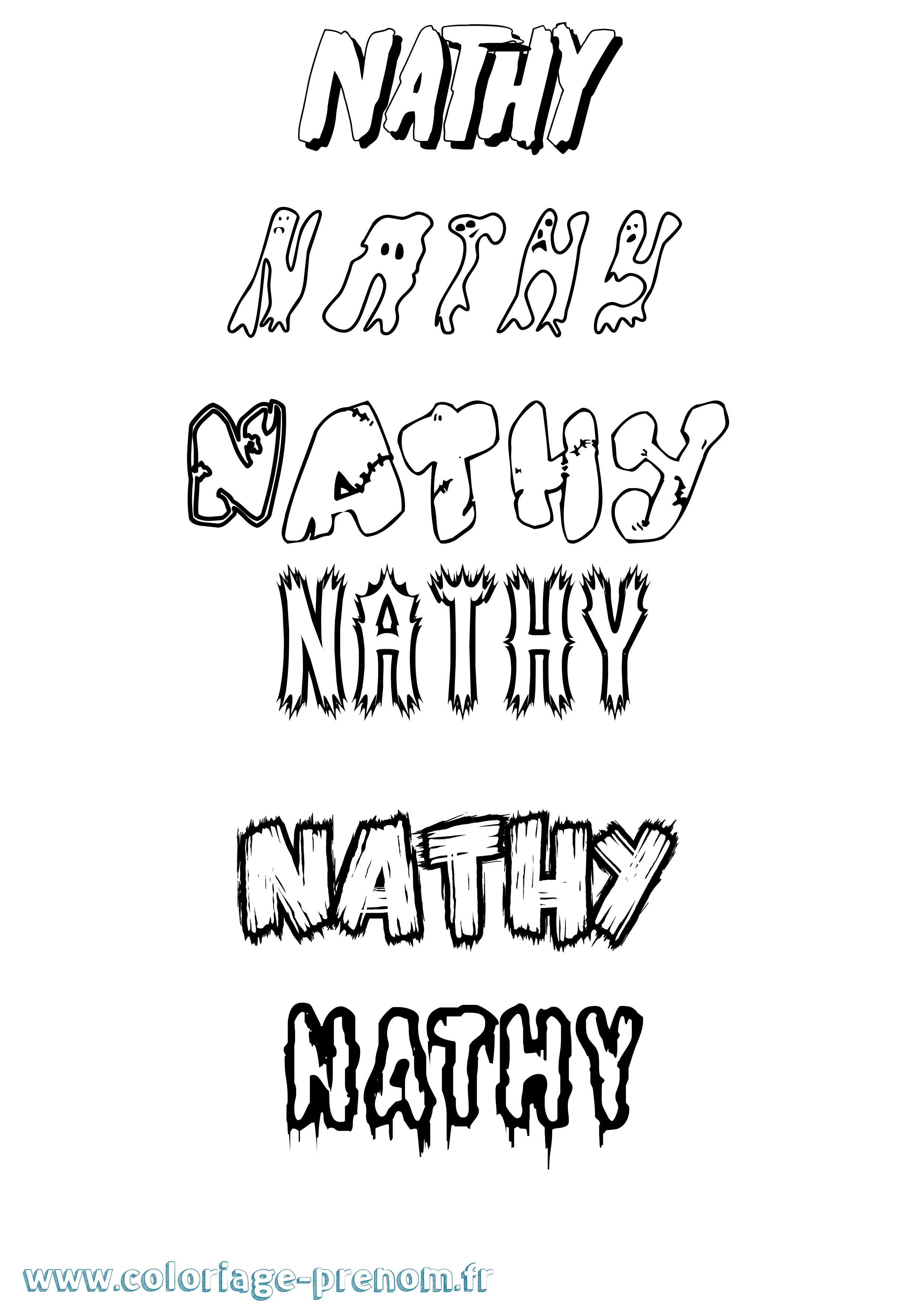 Coloriage Nathy Frisson Coloriage prénom Nathy Frisson