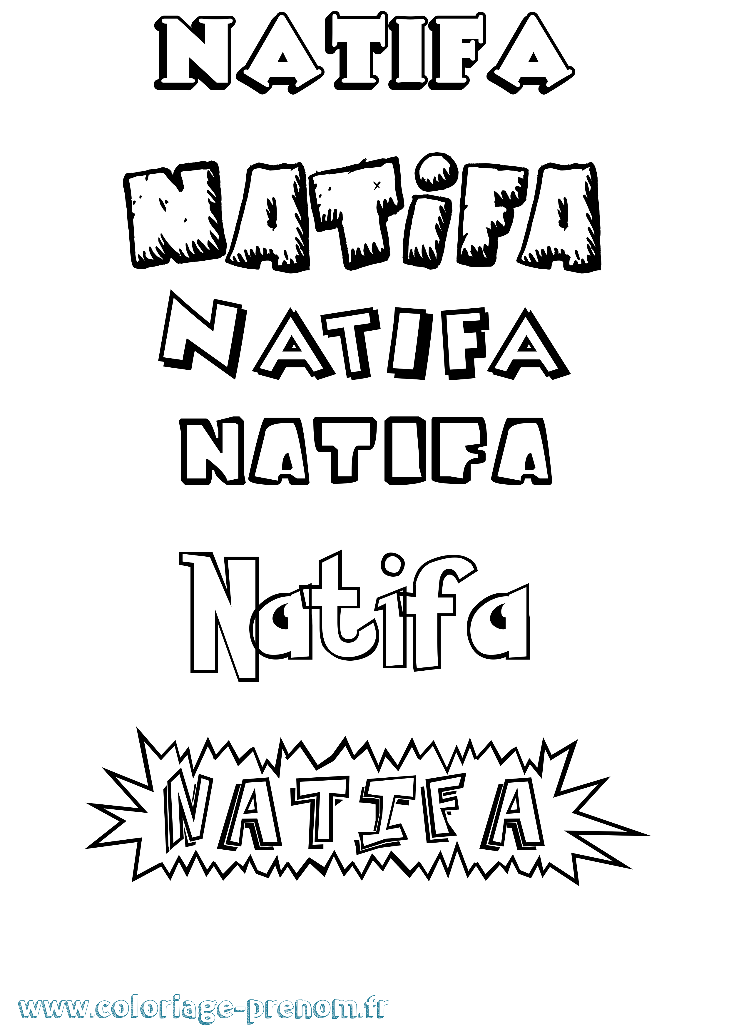 Coloriage Natifa Dessin Animé Coloriage prénom Natifa Dessin Animé