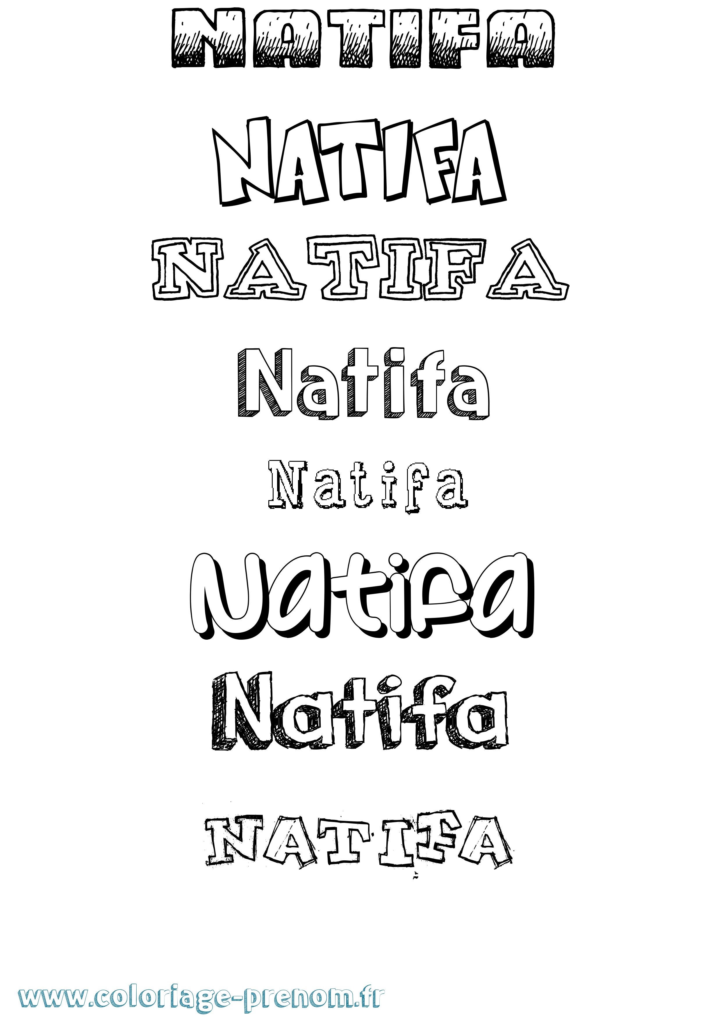 Coloriage Natifa Dessiné Coloriage prénom Natifa Dessiné