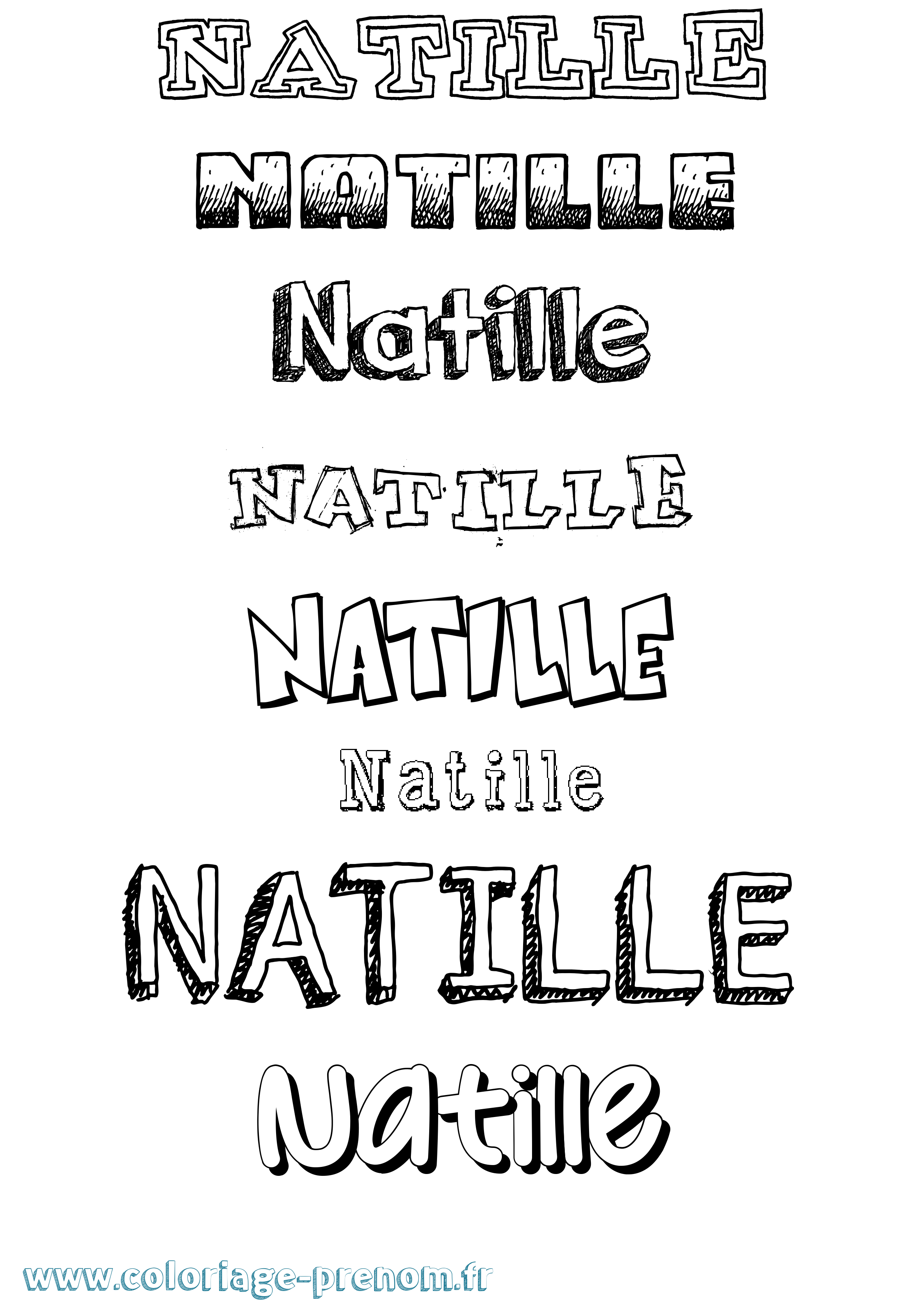 Coloriage Natille Dessiné Coloriage prénom Natille Dessiné